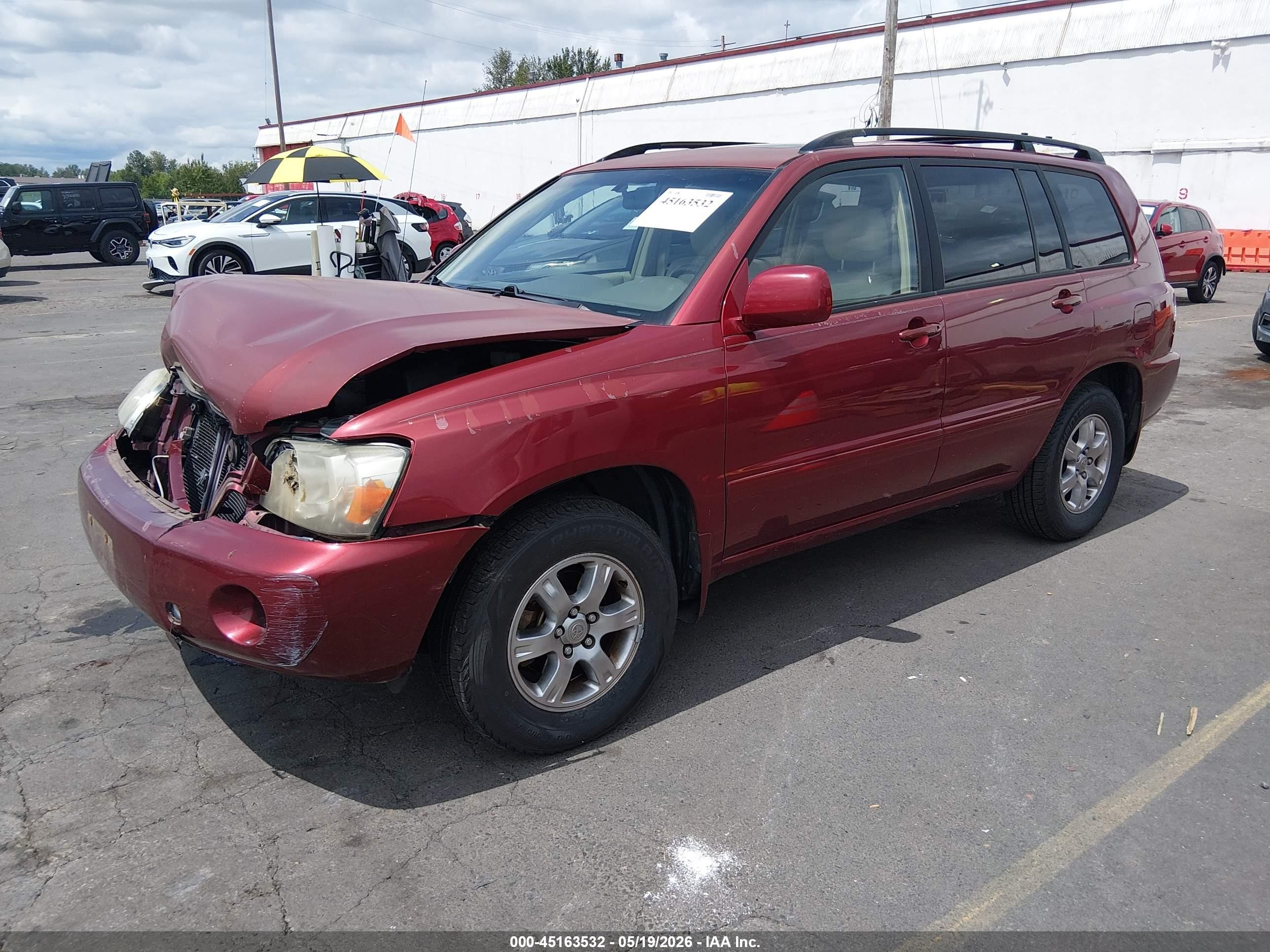2004 Toyota Highlander   Burgundy vin: JTEGD21A440100366