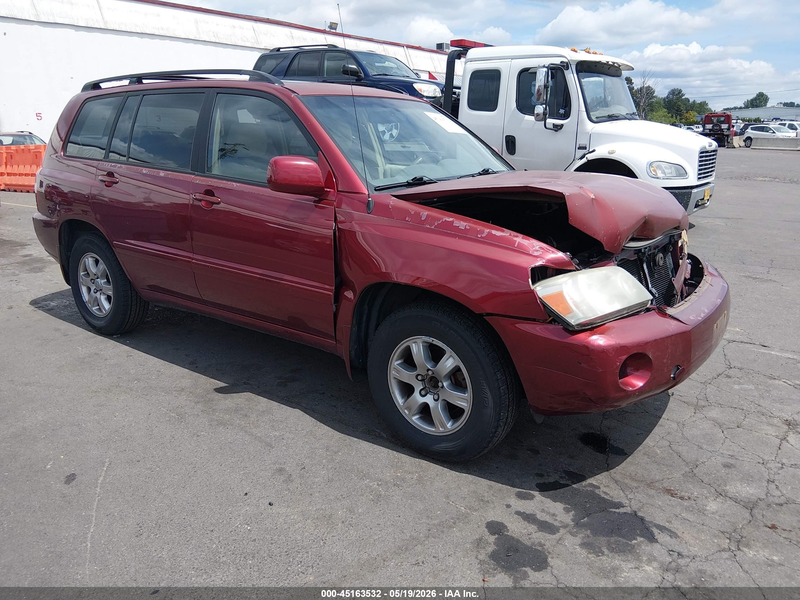 2004 Toyota Highlander   Burgundy vin: JTEGD21A440100366