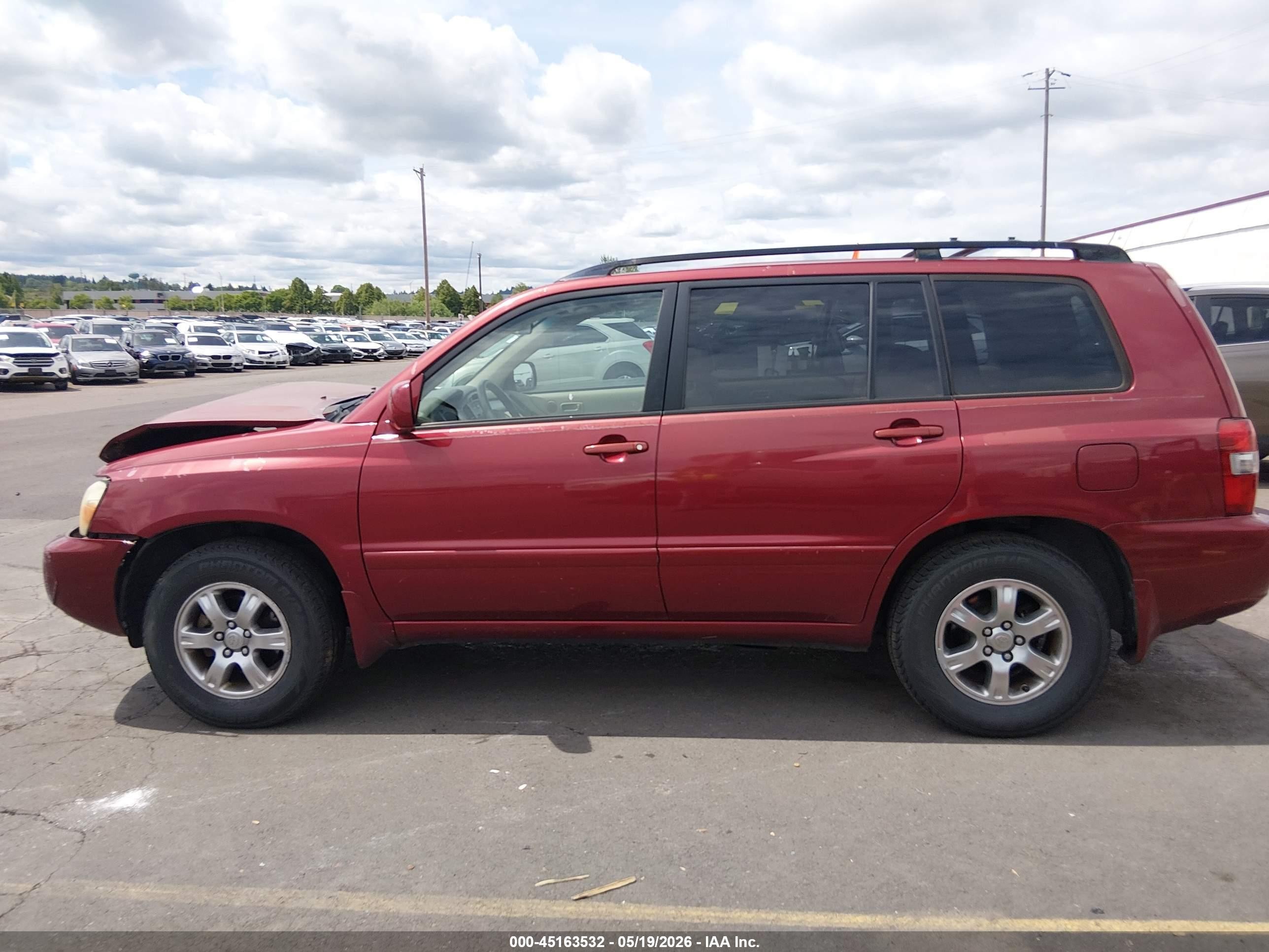 2004 Toyota Highlander   Burgundy vin: JTEGD21A440100366