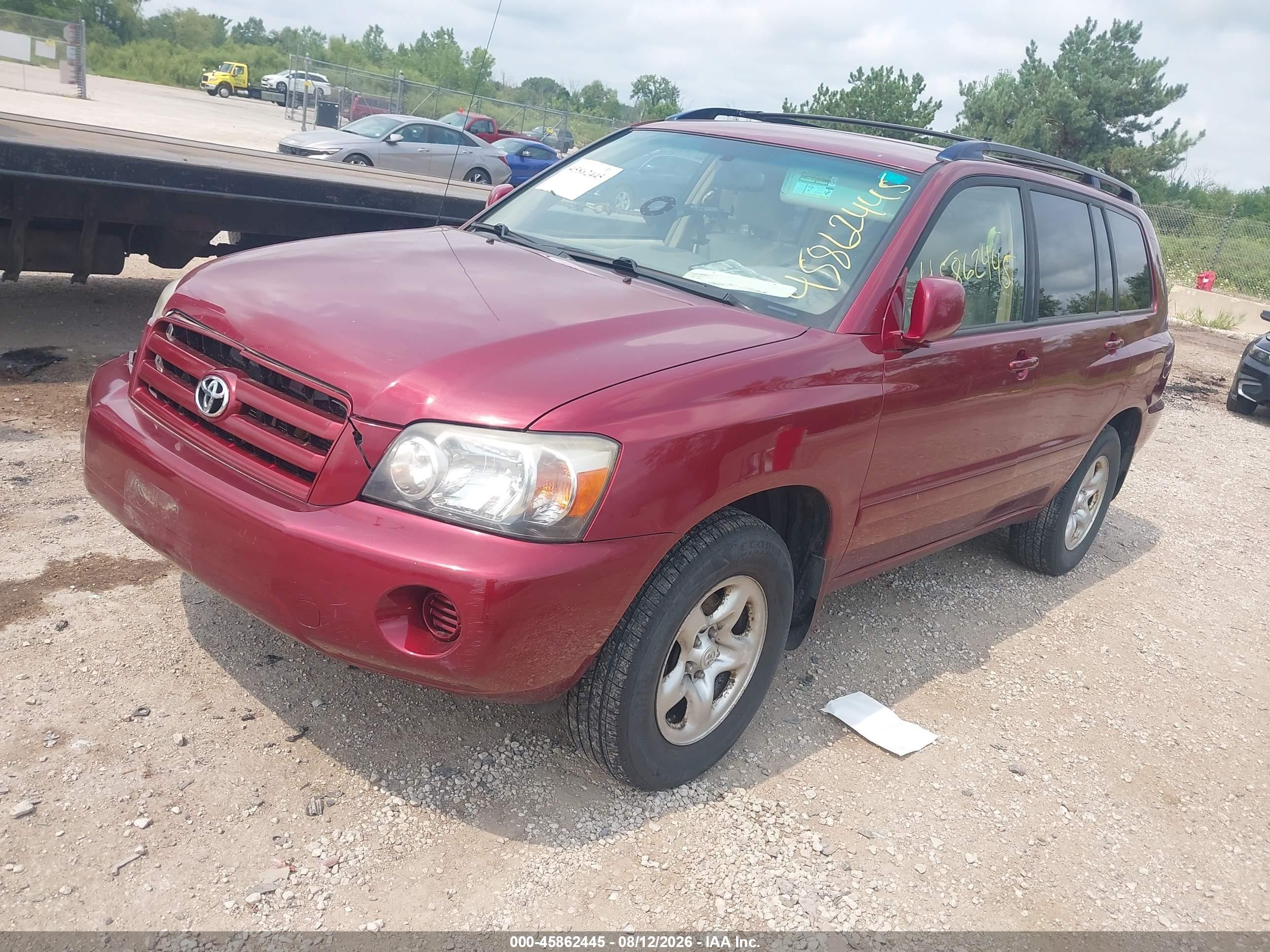 2005 Toyota Highlander   Maroon vin: JTEGD21A450108646
