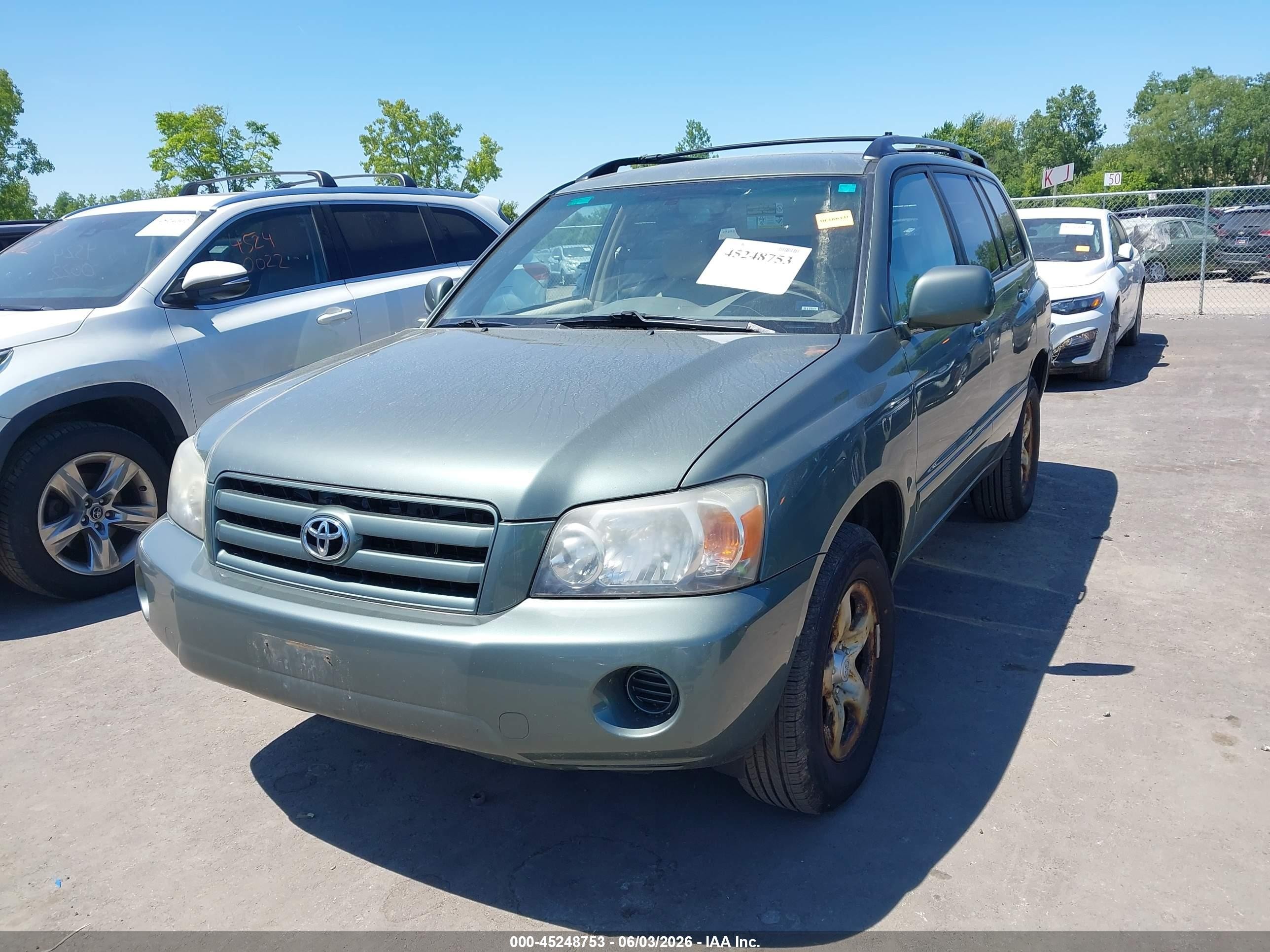 2006 Toyota Highlander   Green vin: JTEGD21A460143446
