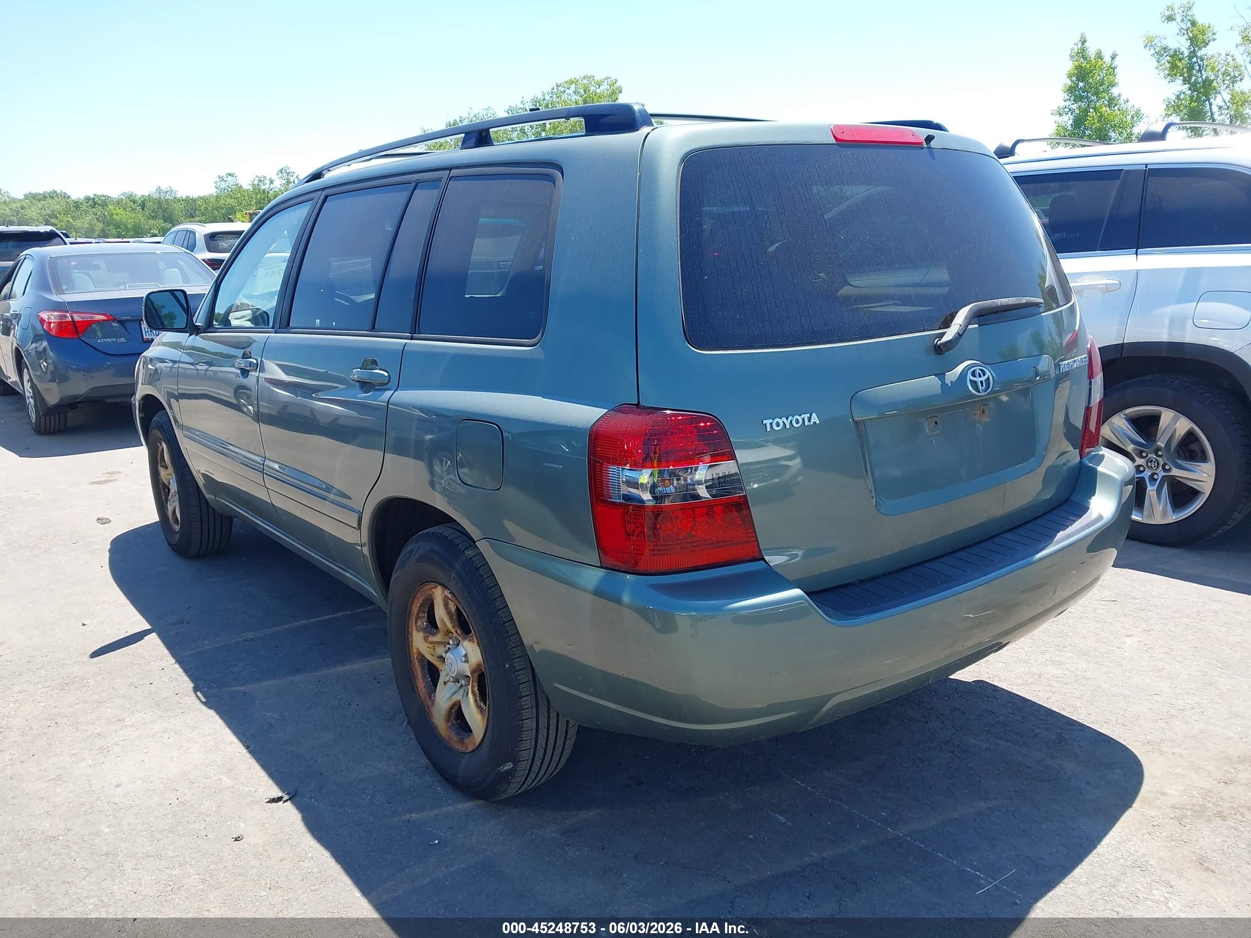 2006 Toyota Highlander   Green vin: JTEGD21A460143446