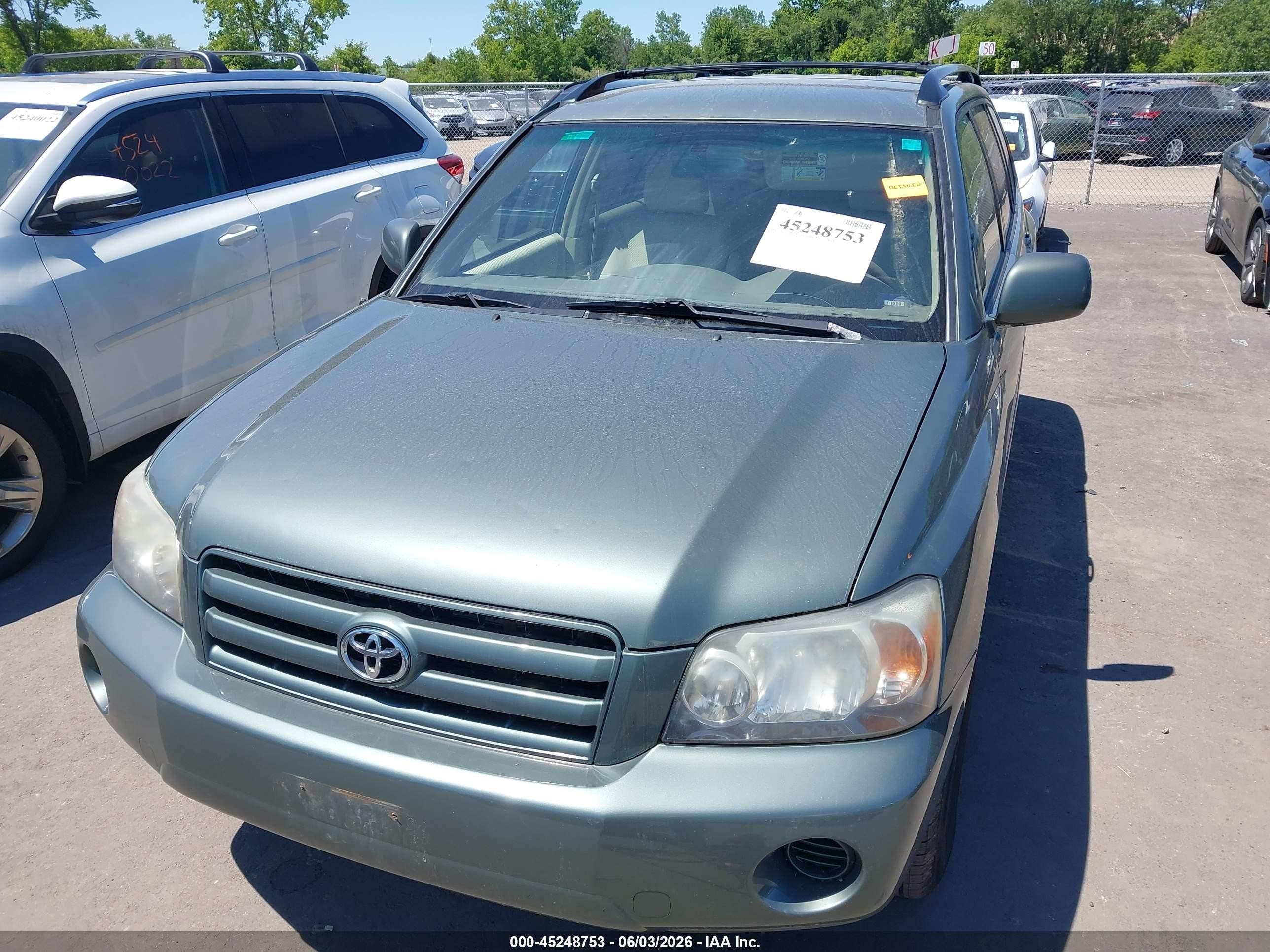 2006 Toyota Highlander   Green vin: JTEGD21A460143446
