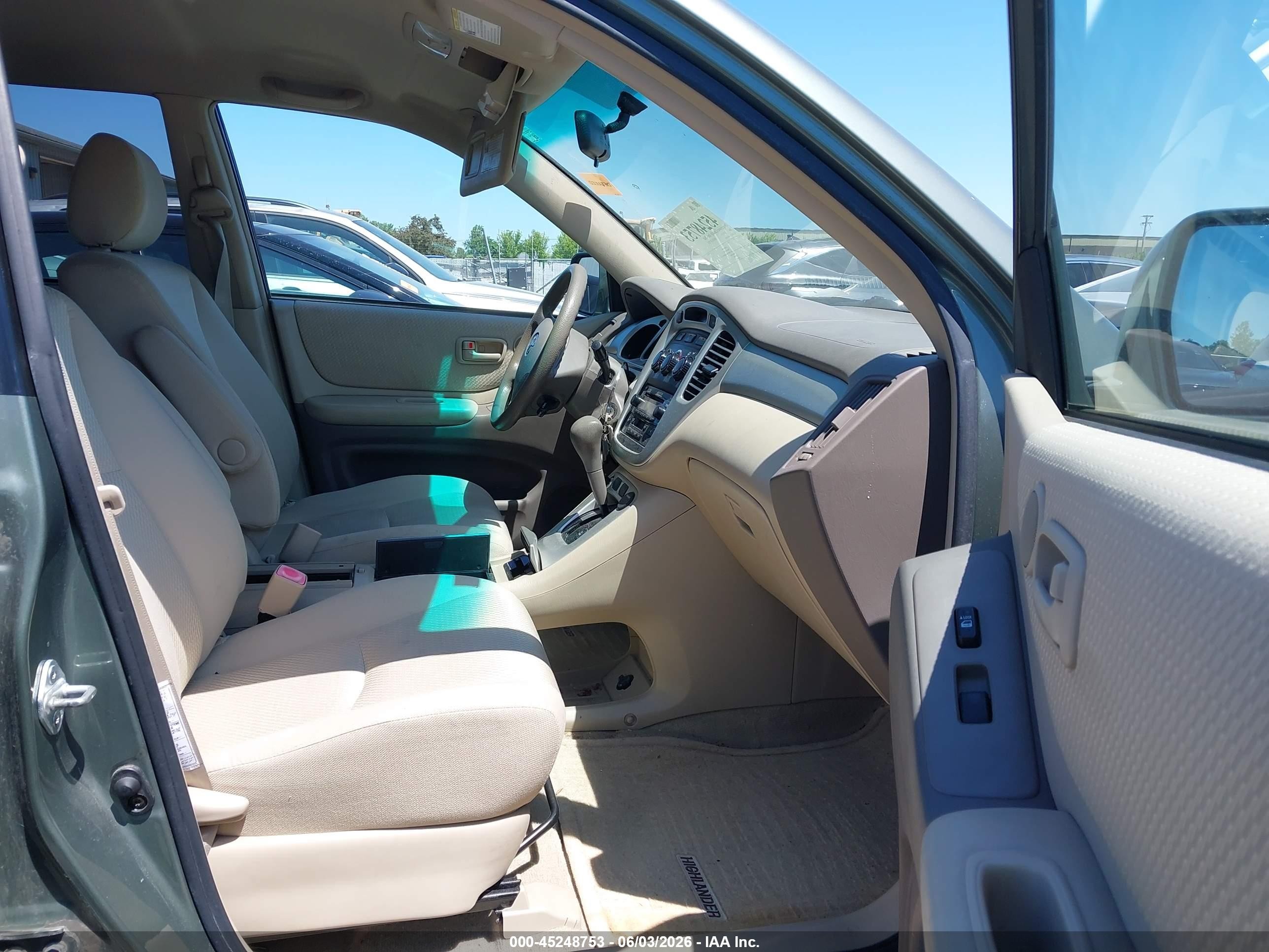 2006 Toyota Highlander   Green vin: JTEGD21A460143446