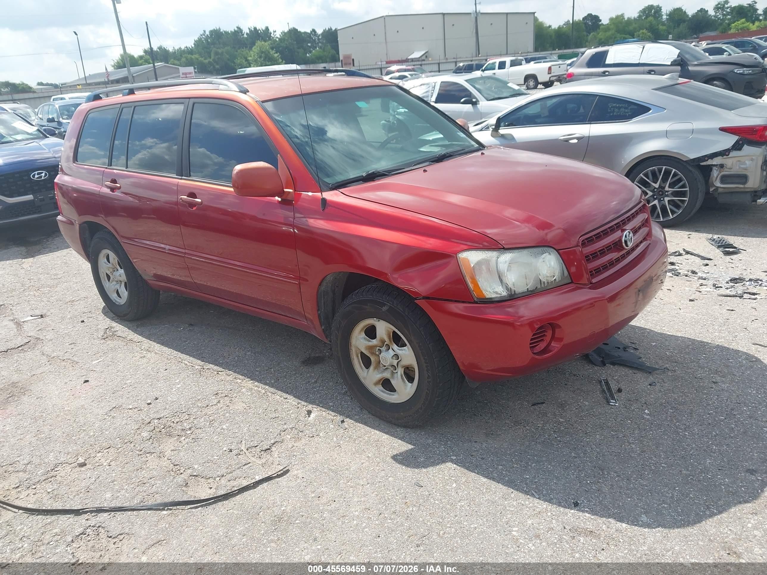 2003 Toyota Highlander   Red vin: JTEGD21A530053542