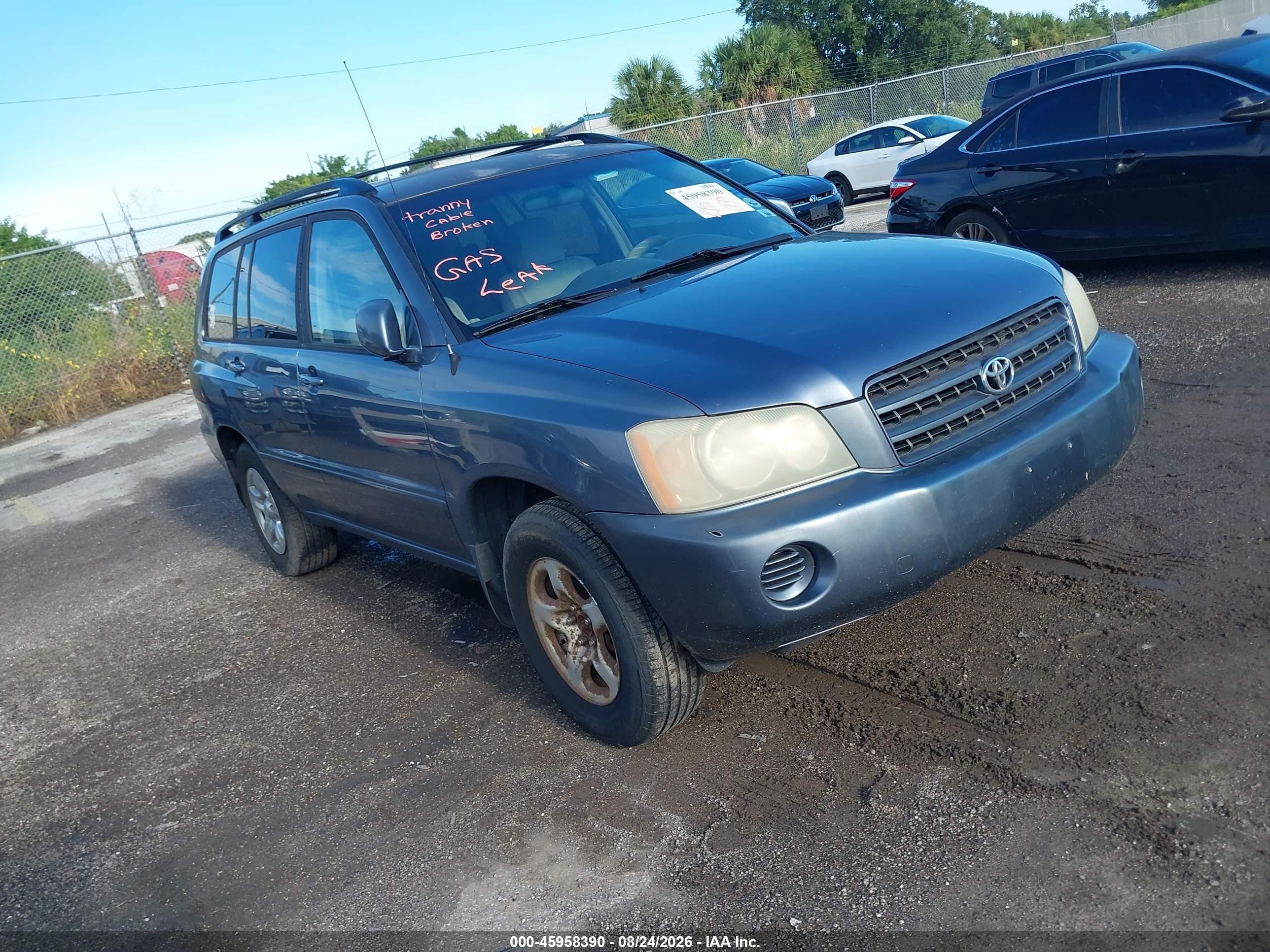 2003 Toyota Highlander   Blue vin: JTEGD21A530057445
