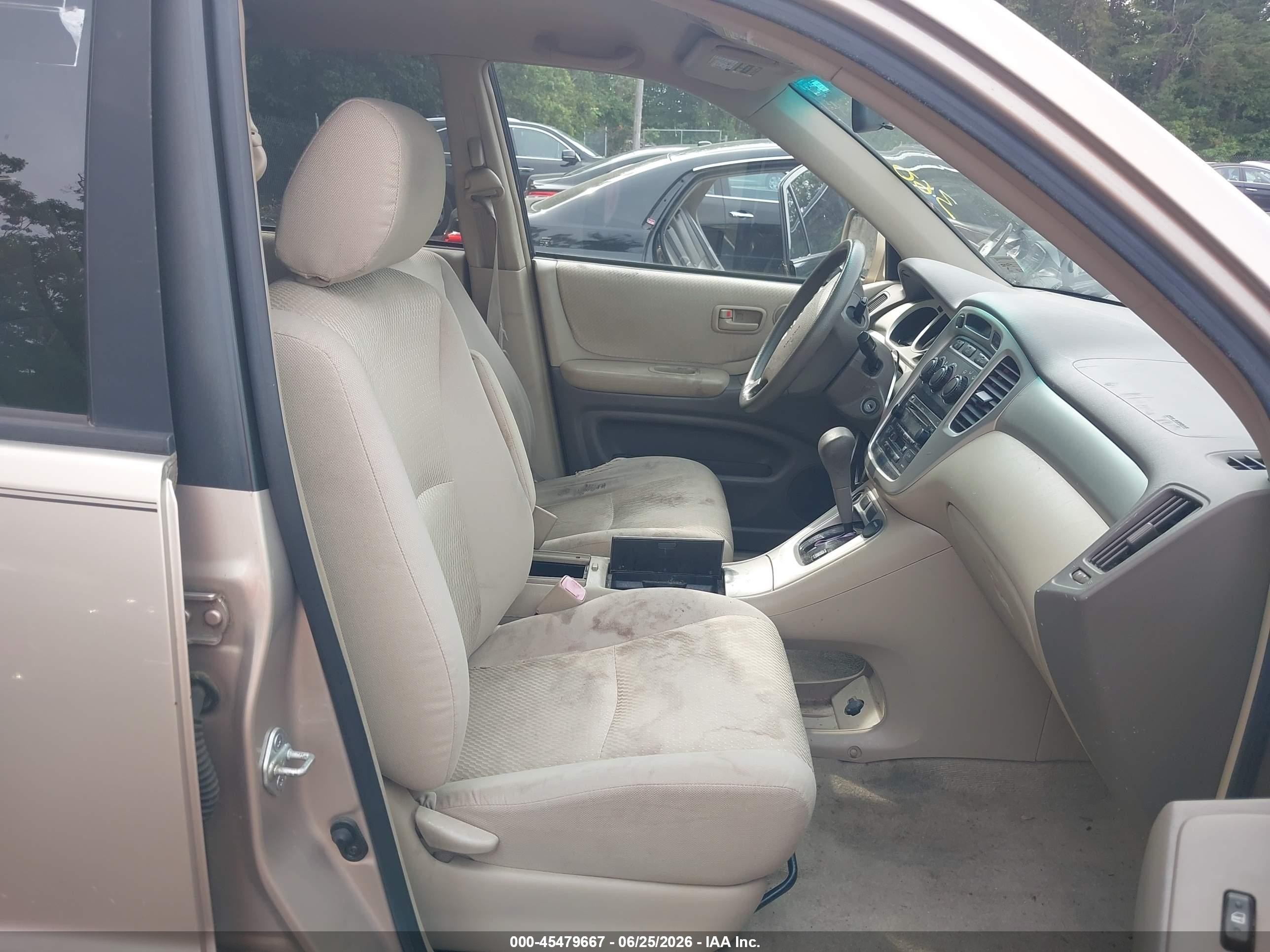 2004 Toyota Highlander   Gold vin: JTEGD21A640095087