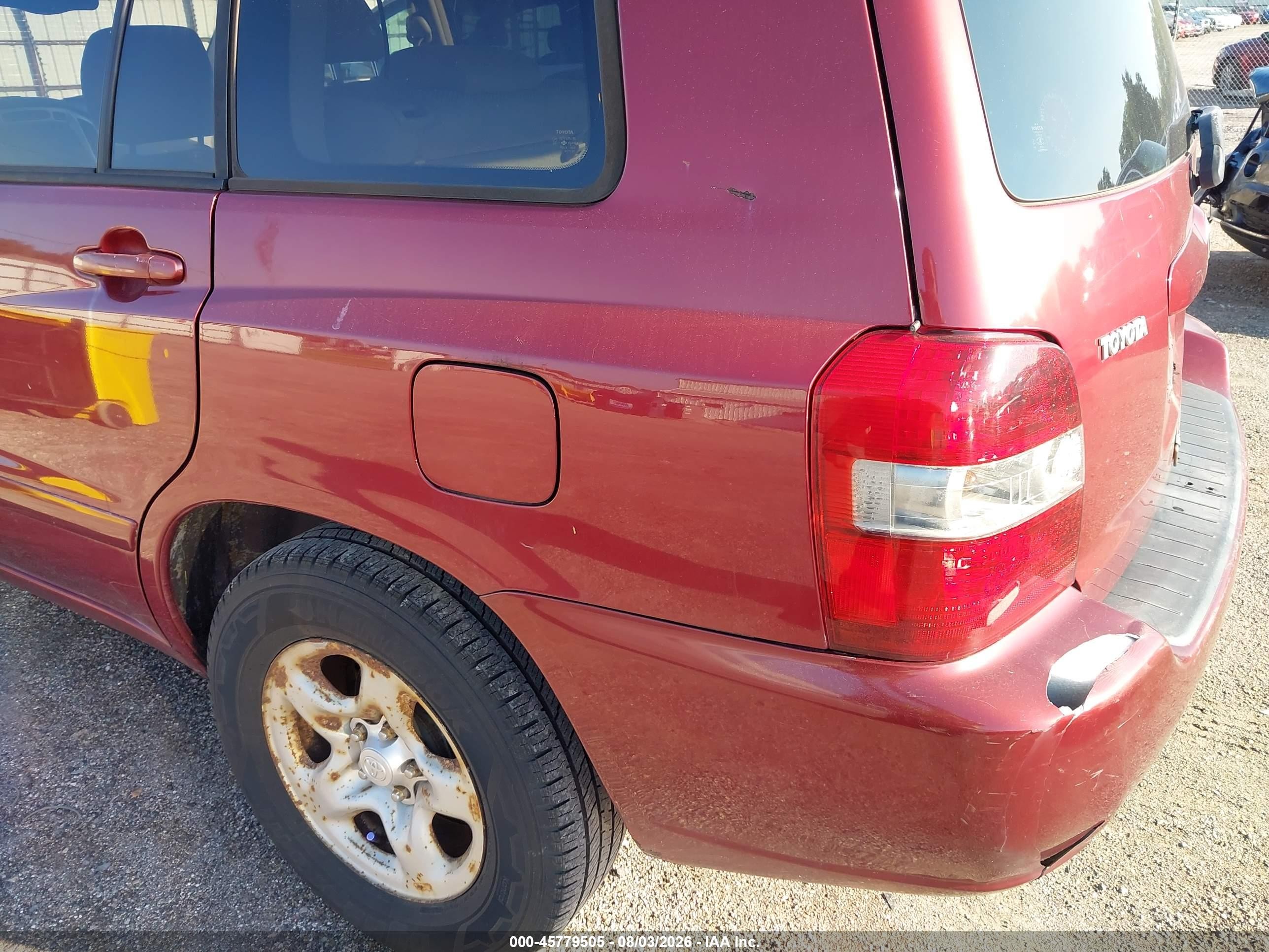2006 Toyota Highlander   Бордовый vin: JTEGD21A660151645