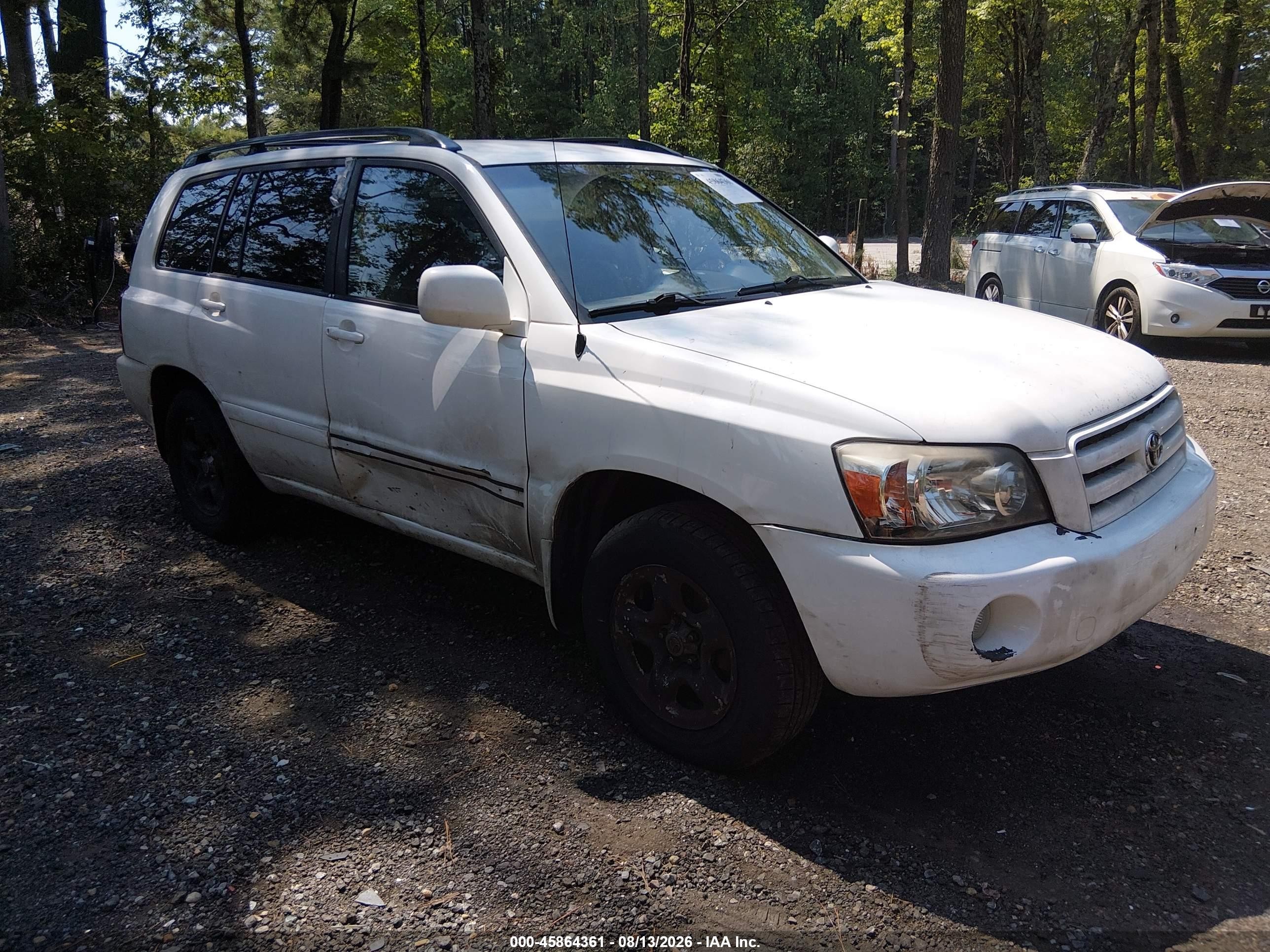 2005 Toyota Highlander   White vin: JTEGD21A750109760