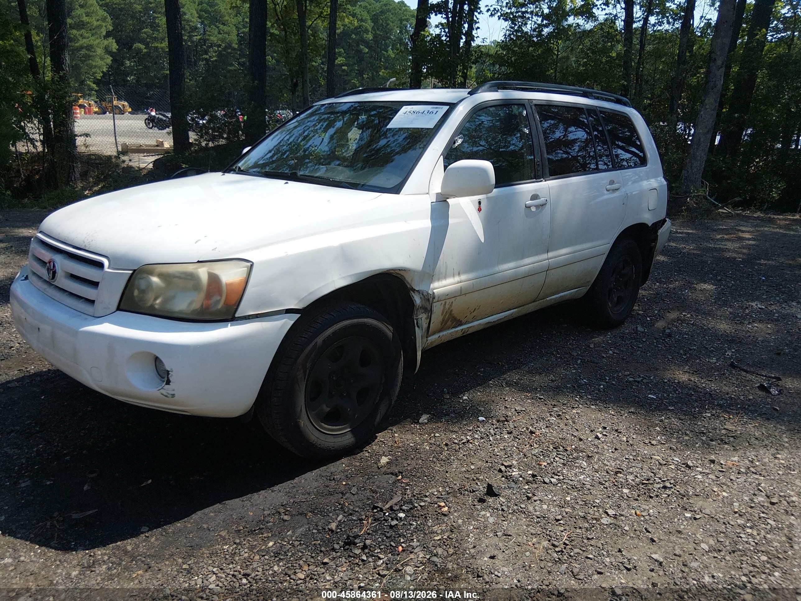 2005 Toyota Highlander   White vin: JTEGD21A750109760