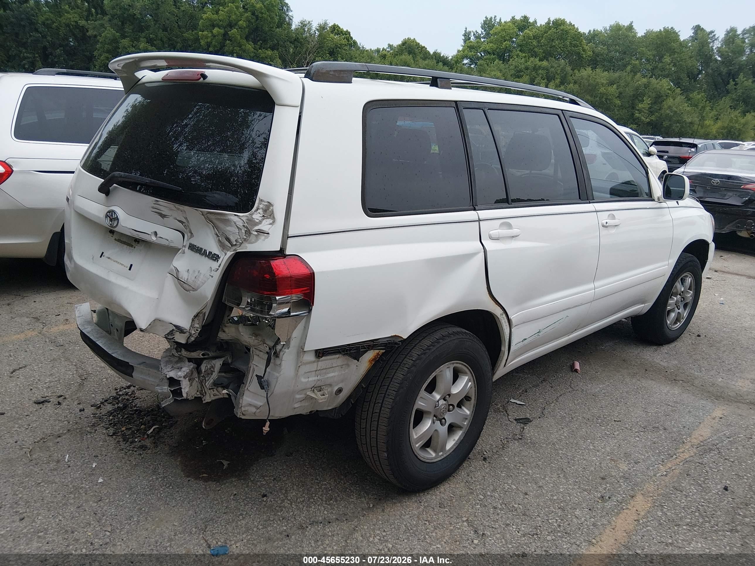2006 Toyota Highlander White vin: JTEGD21A760154019