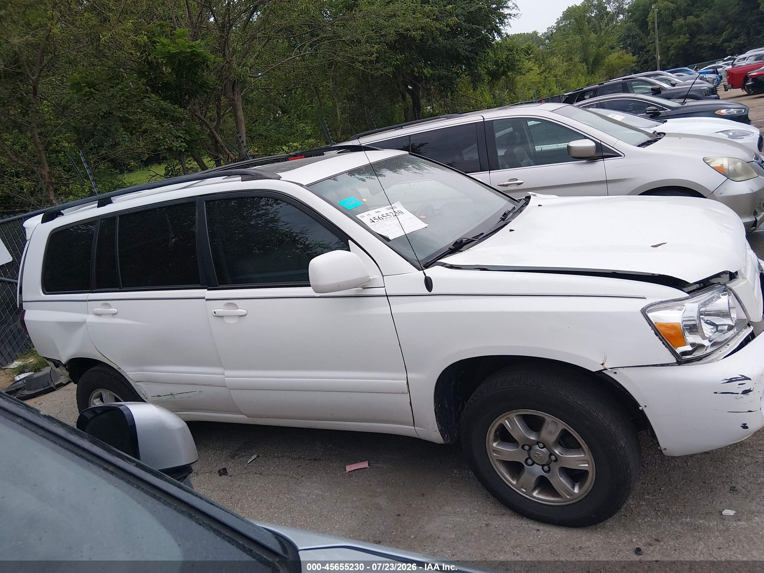 2006 Toyota Highlander White vin: JTEGD21A760154019