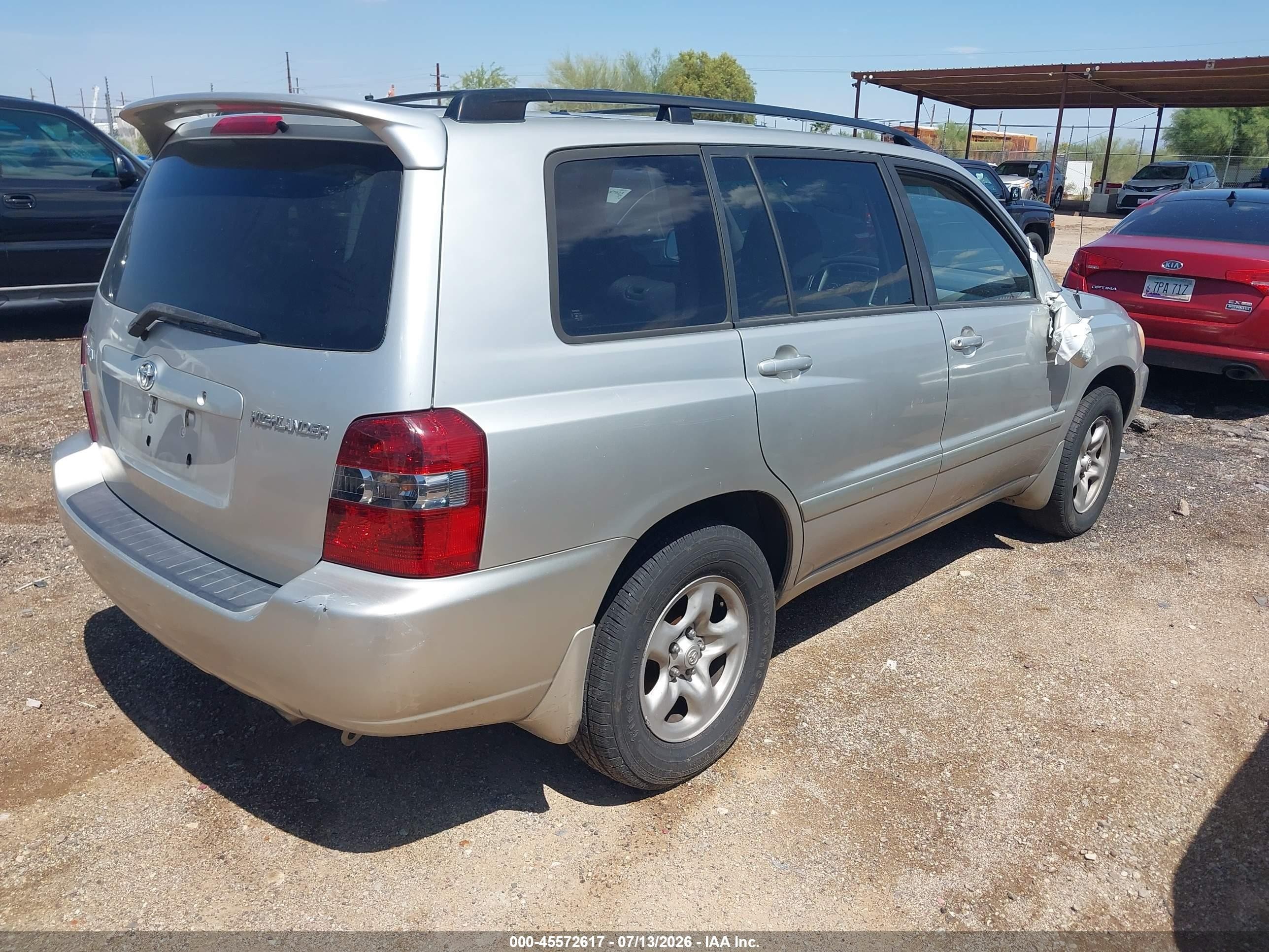 2007 Toyota Highlander   Silver vin: JTEGD21A770163546