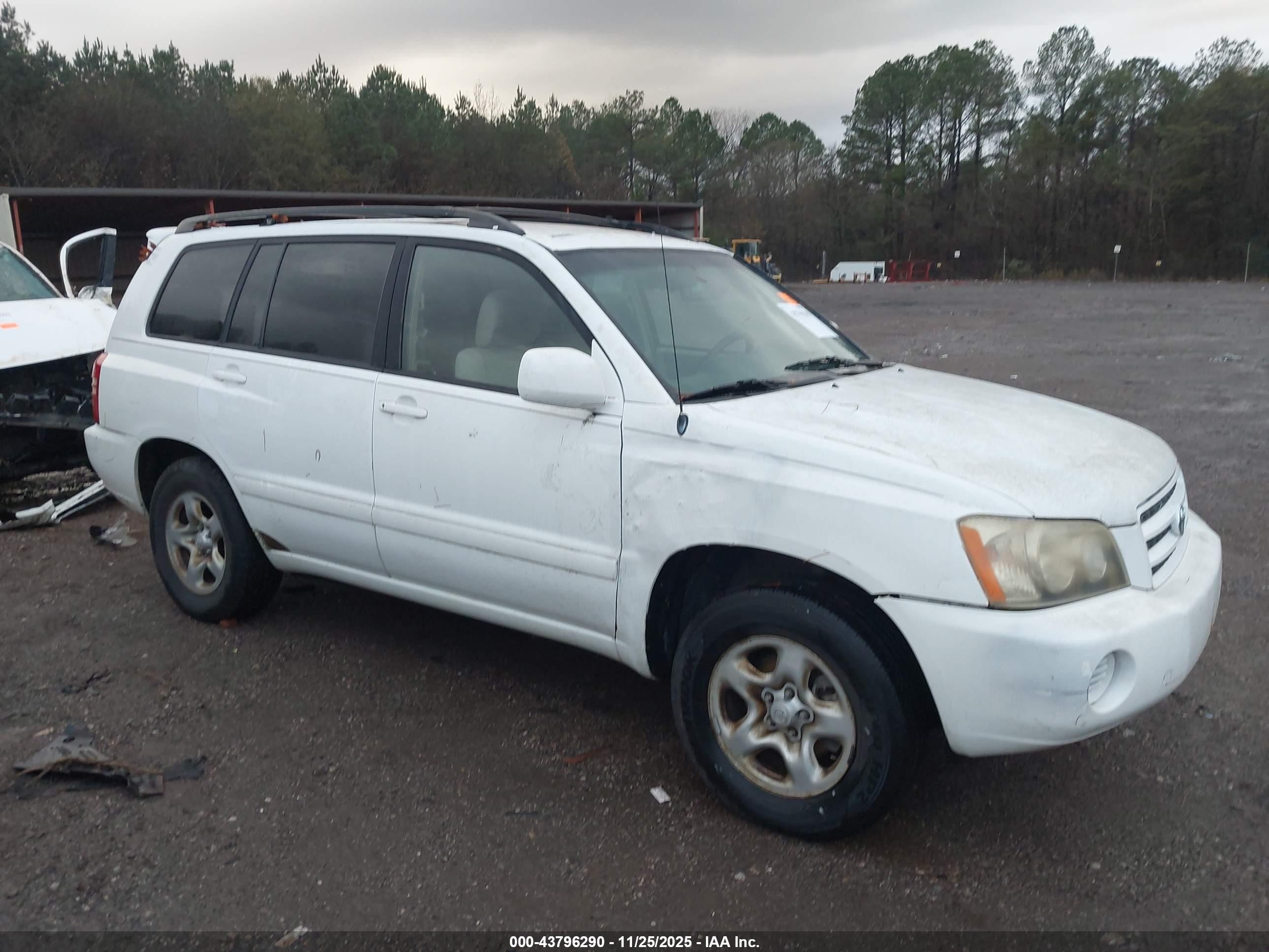 2002 Toyota Highlander   Белый vin: JTEGD21A820037964