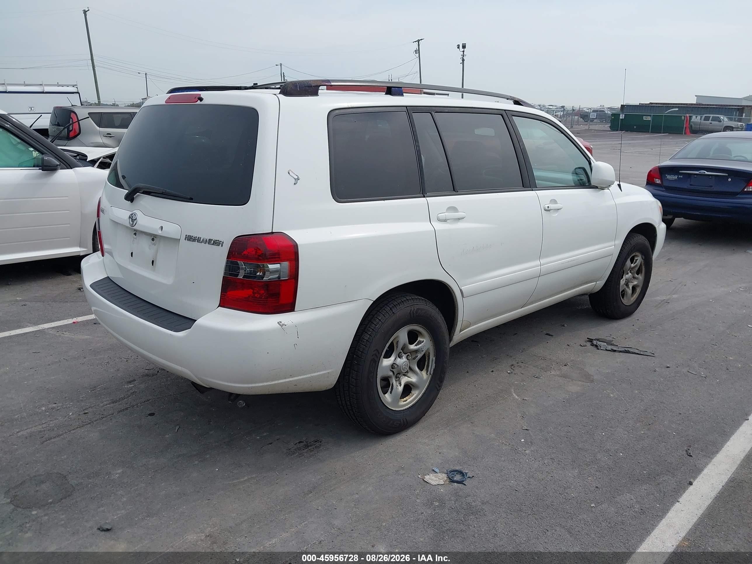 2004 Toyota Highlander   Белый vin: JTEGD21A840100581