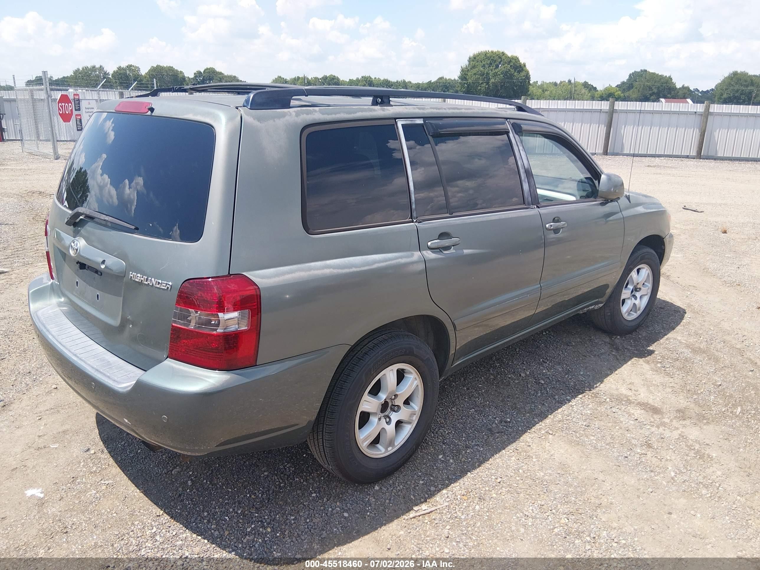 2006 Toyota Highlander   Green vin: JTEGD21A860140985