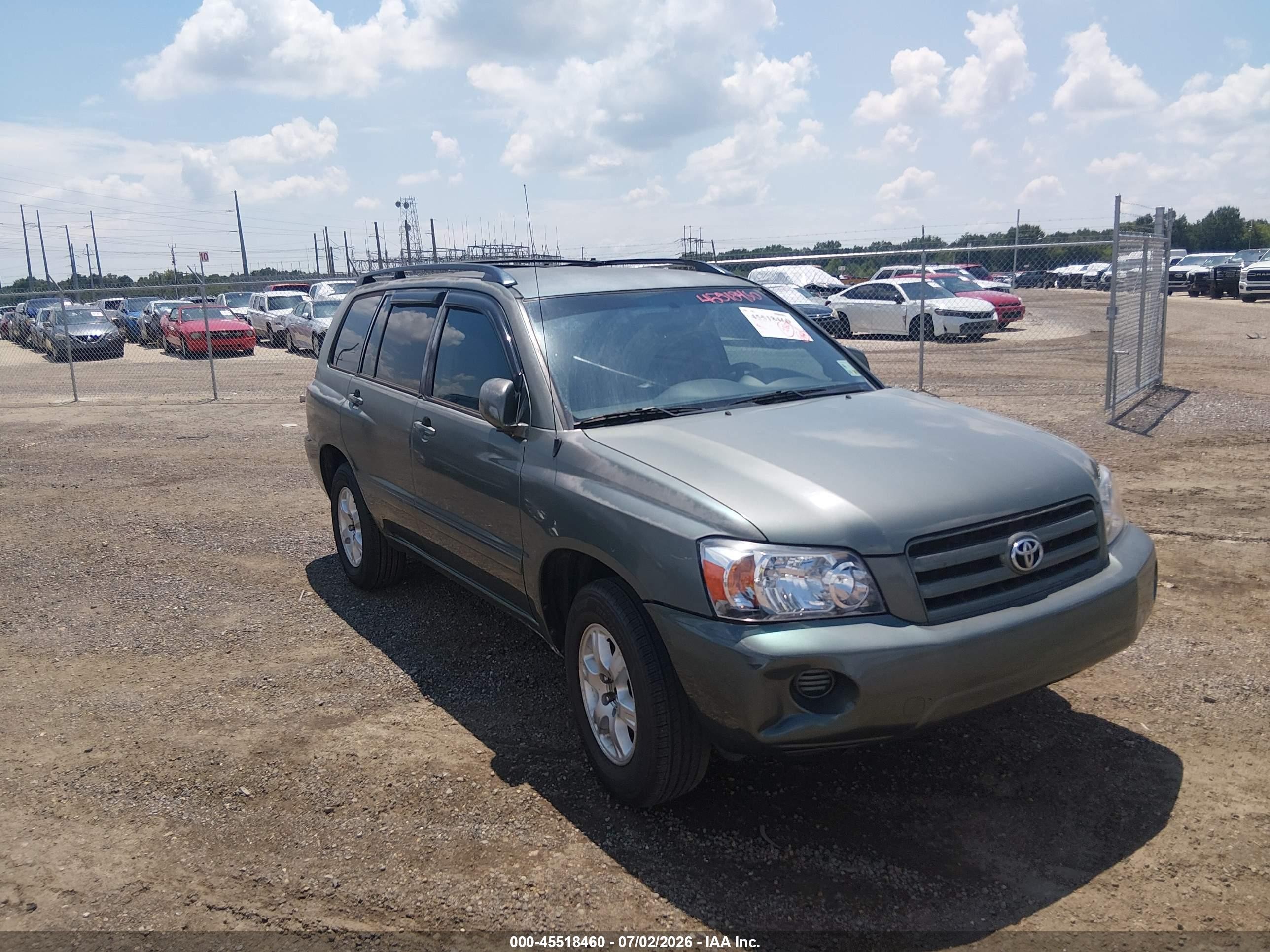 2006 Toyota Highlander   Green vin: JTEGD21A860140985