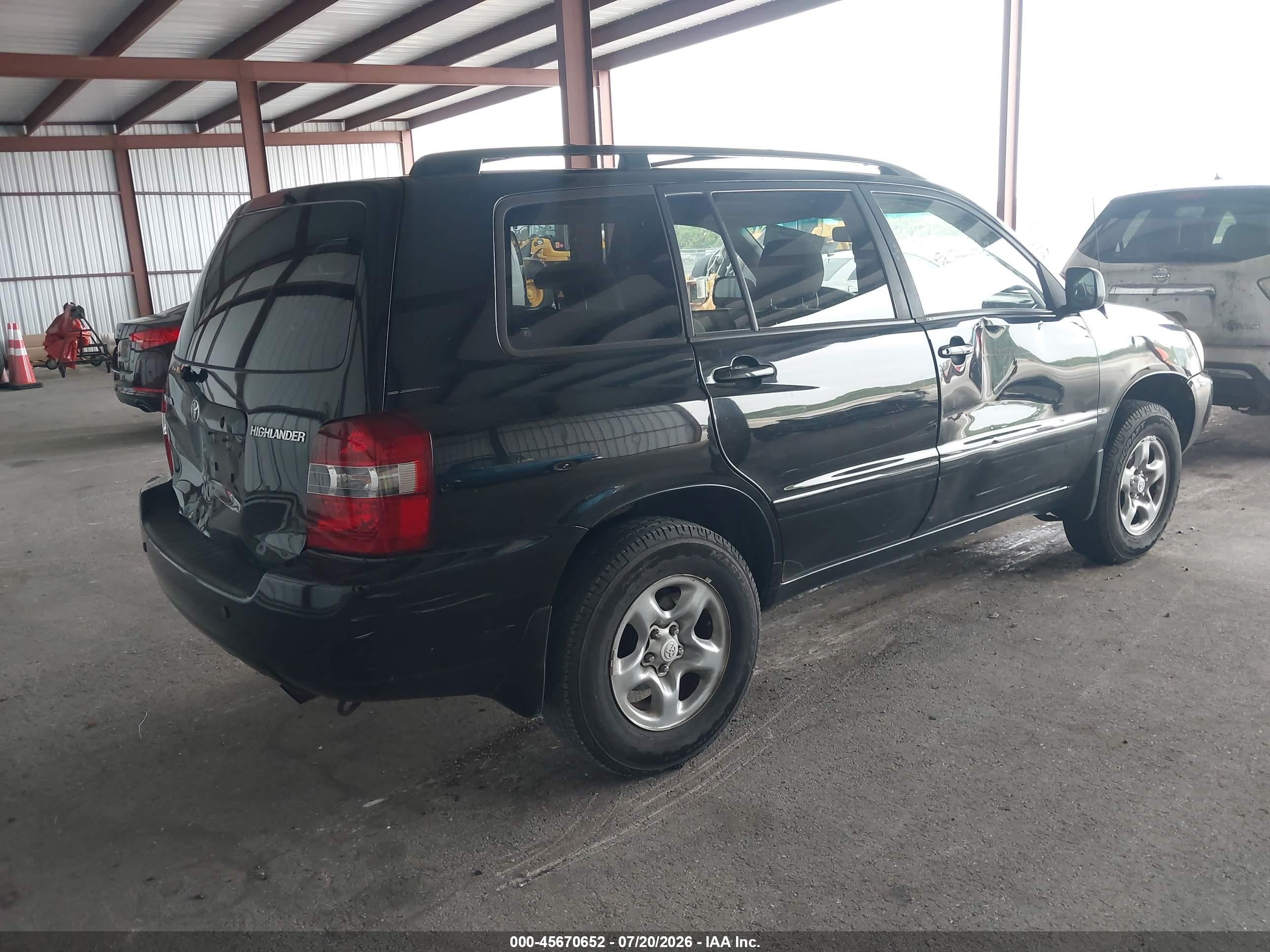 2006 Toyota Highlander   Black vin: JTEGD21A860148858