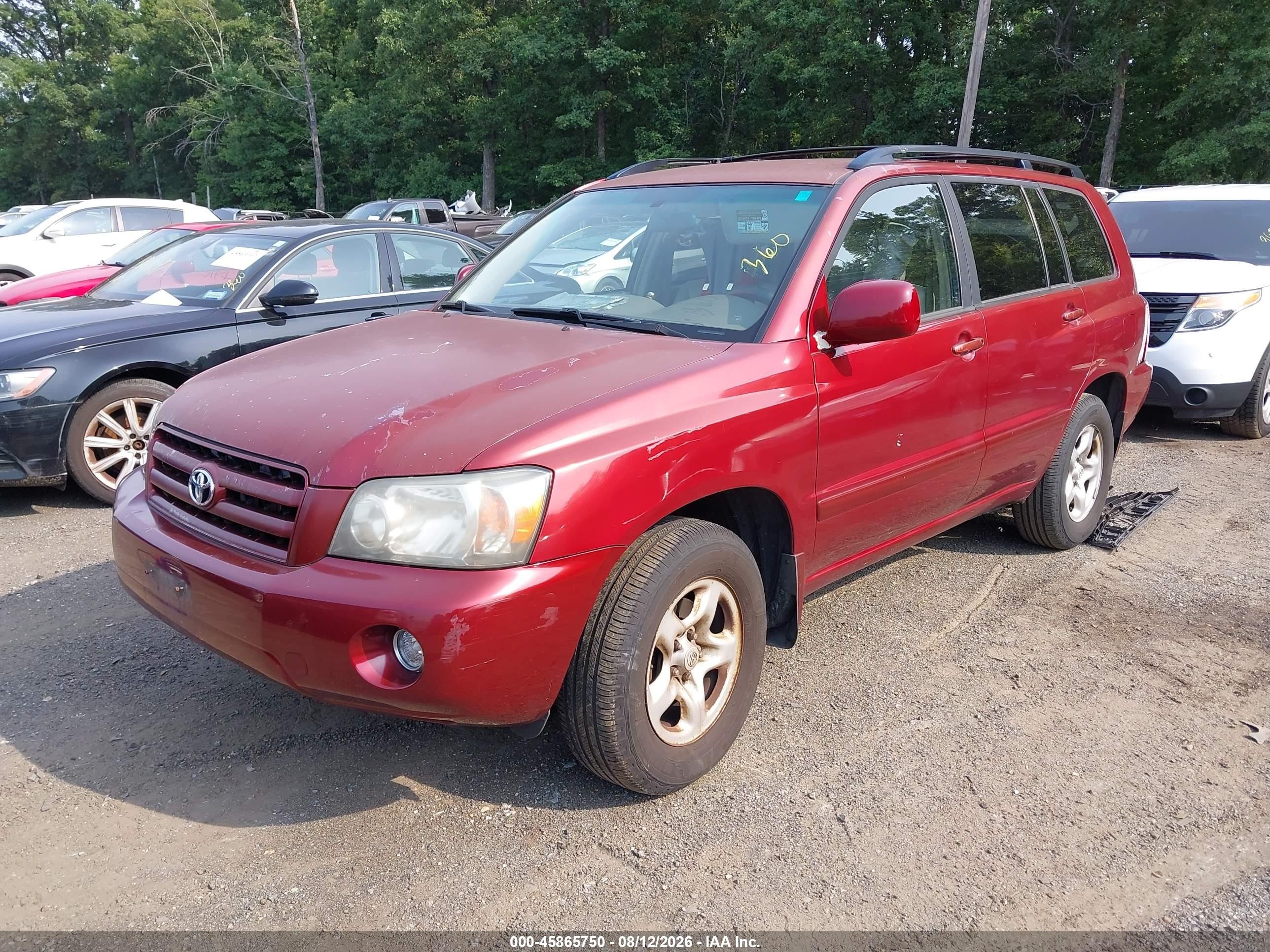 2006 Toyota Highlander   Red vin: JTEGD21A860151906