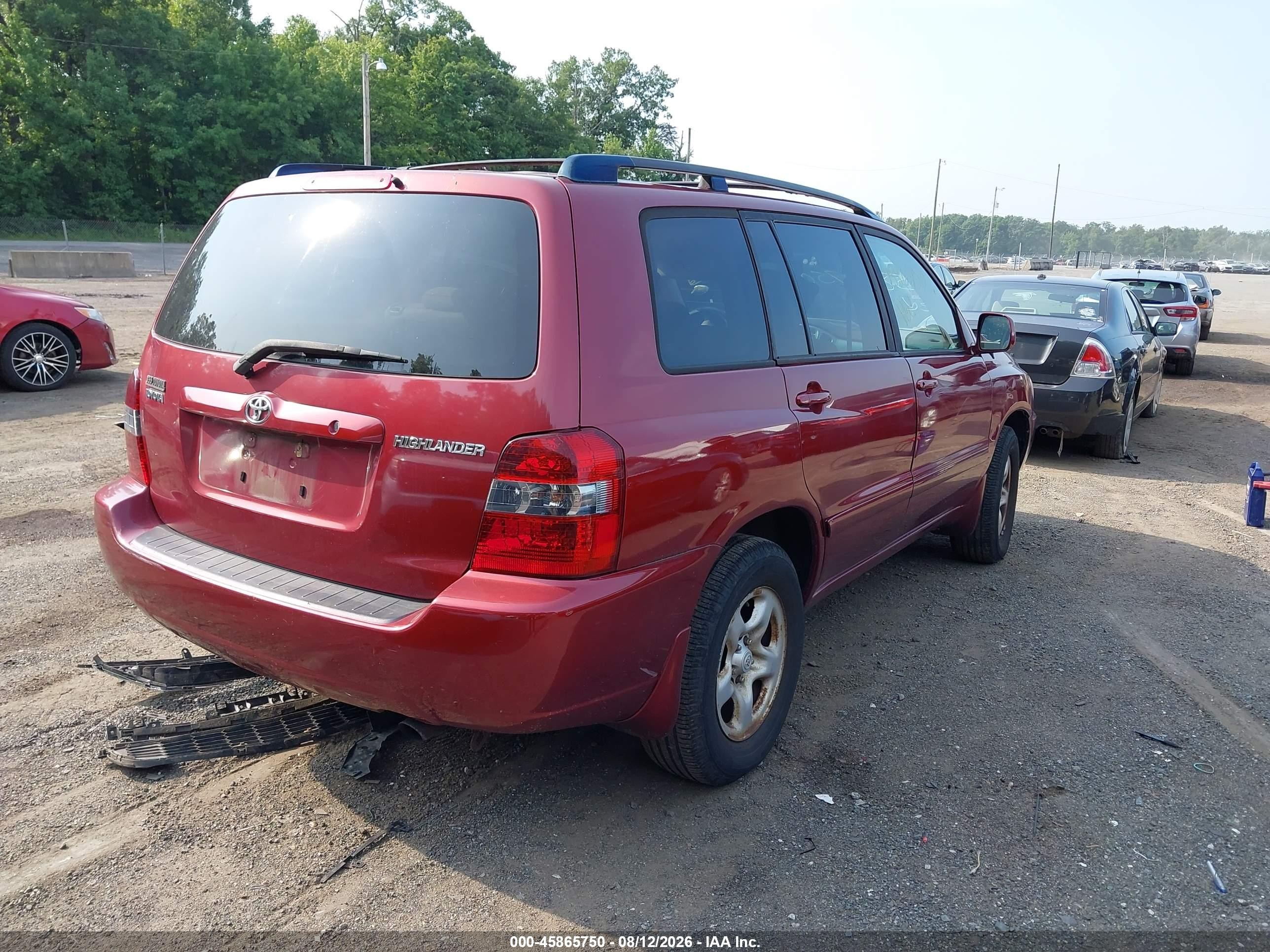 2006 Toyota Highlander   Red vin: JTEGD21A860151906