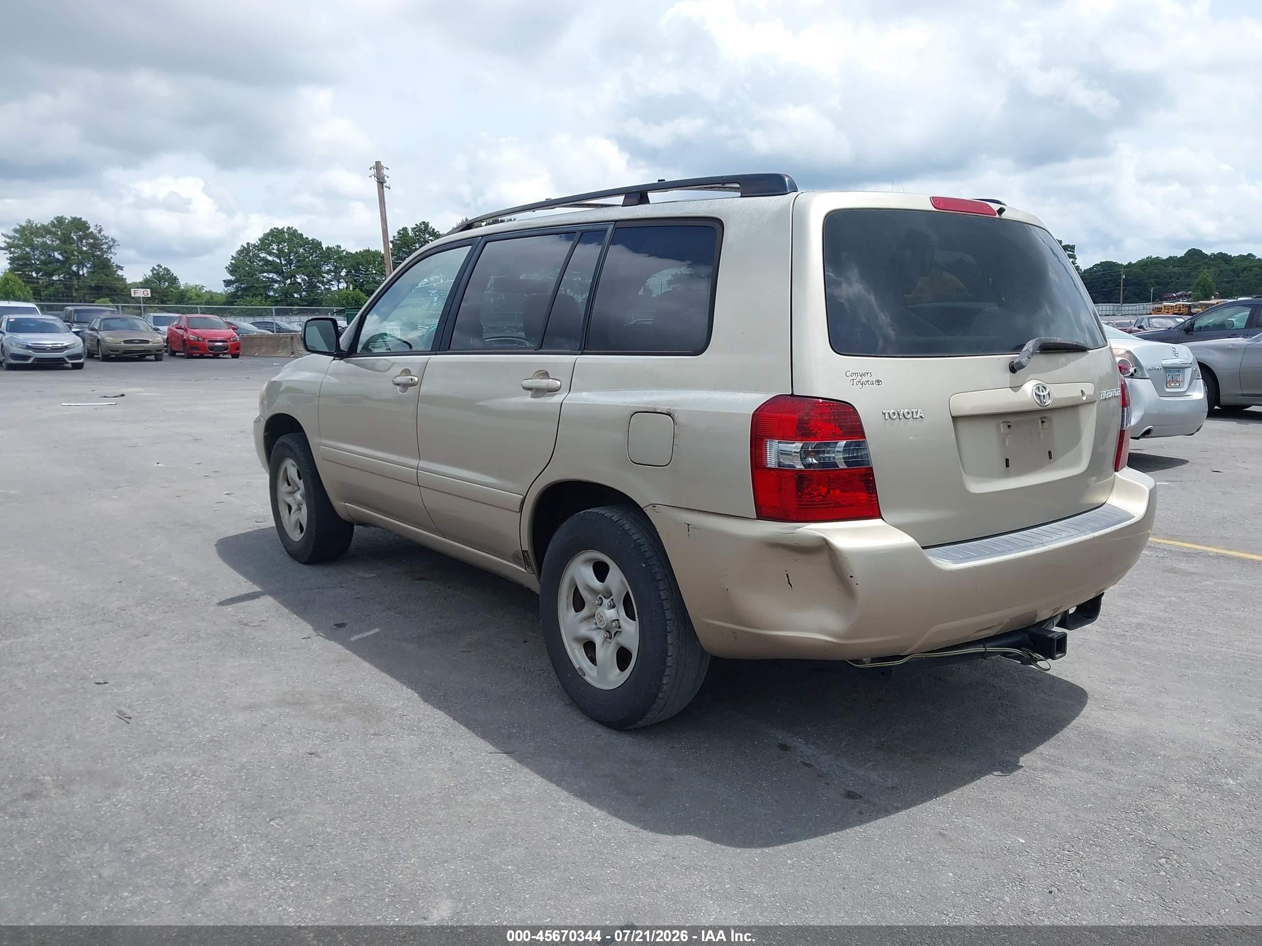 2006 Toyota Highlander   Gold vin: JTEGD21A860154840