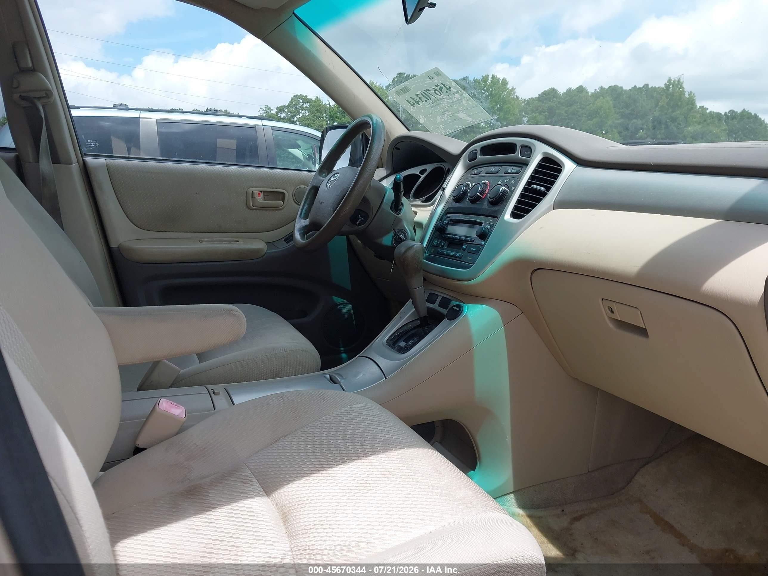 2006 Toyota Highlander   Gold vin: JTEGD21A860154840