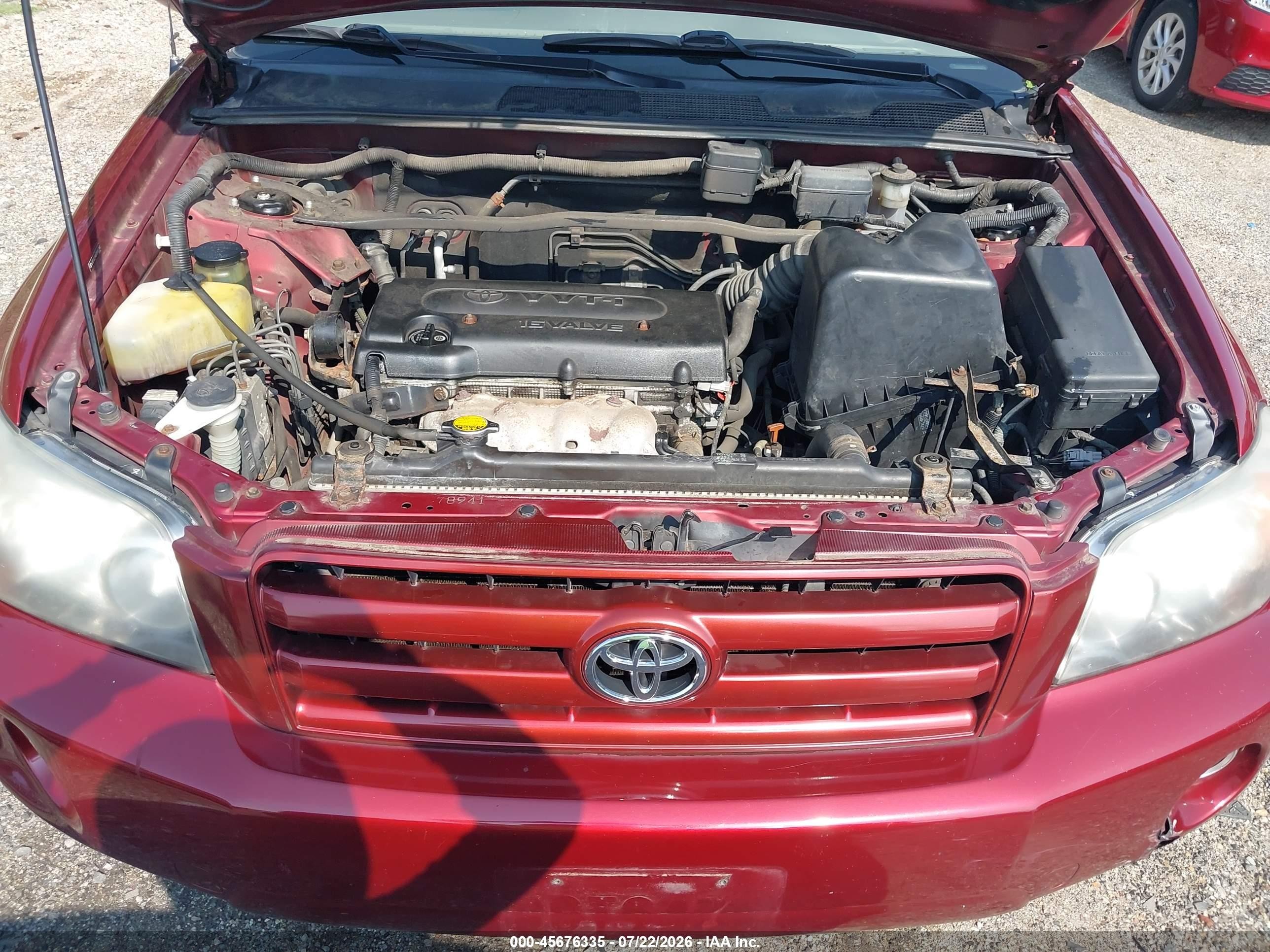 2007 Toyota Highlander   Red vin: JTEGD21A870161160