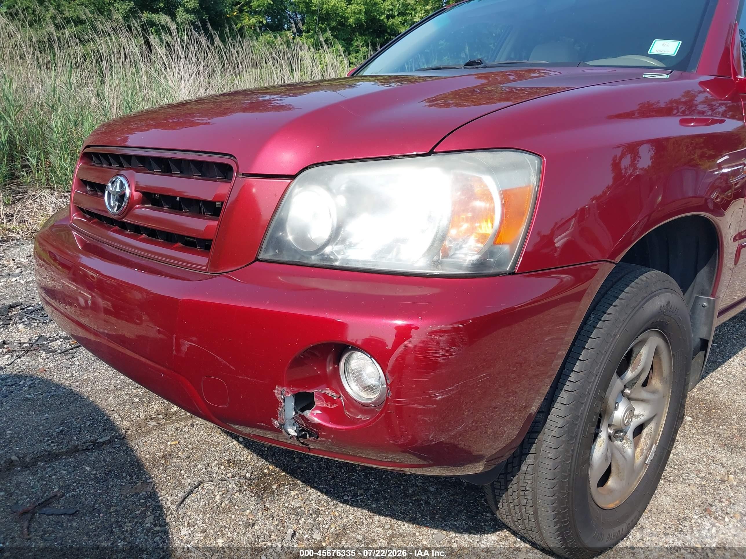 2007 Toyota Highlander   Red vin: JTEGD21A870161160