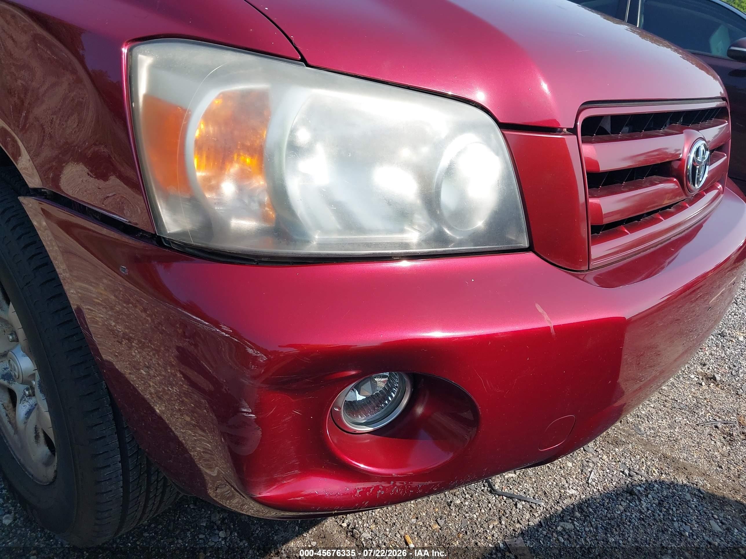 2007 Toyota Highlander   Red vin: JTEGD21A870161160
