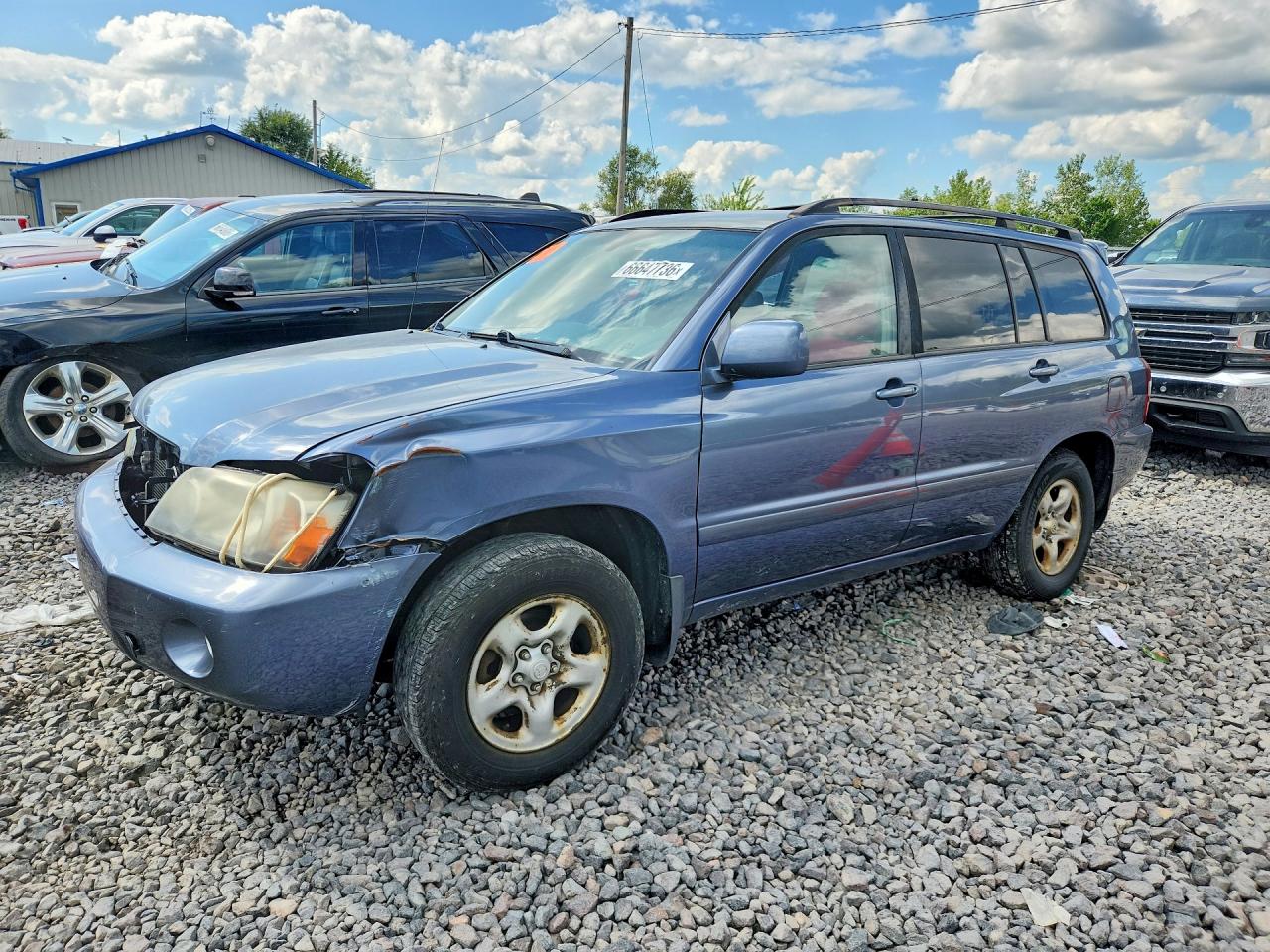 2007 Toyota Highlander Base Синий vin: JTEGD21A870165144