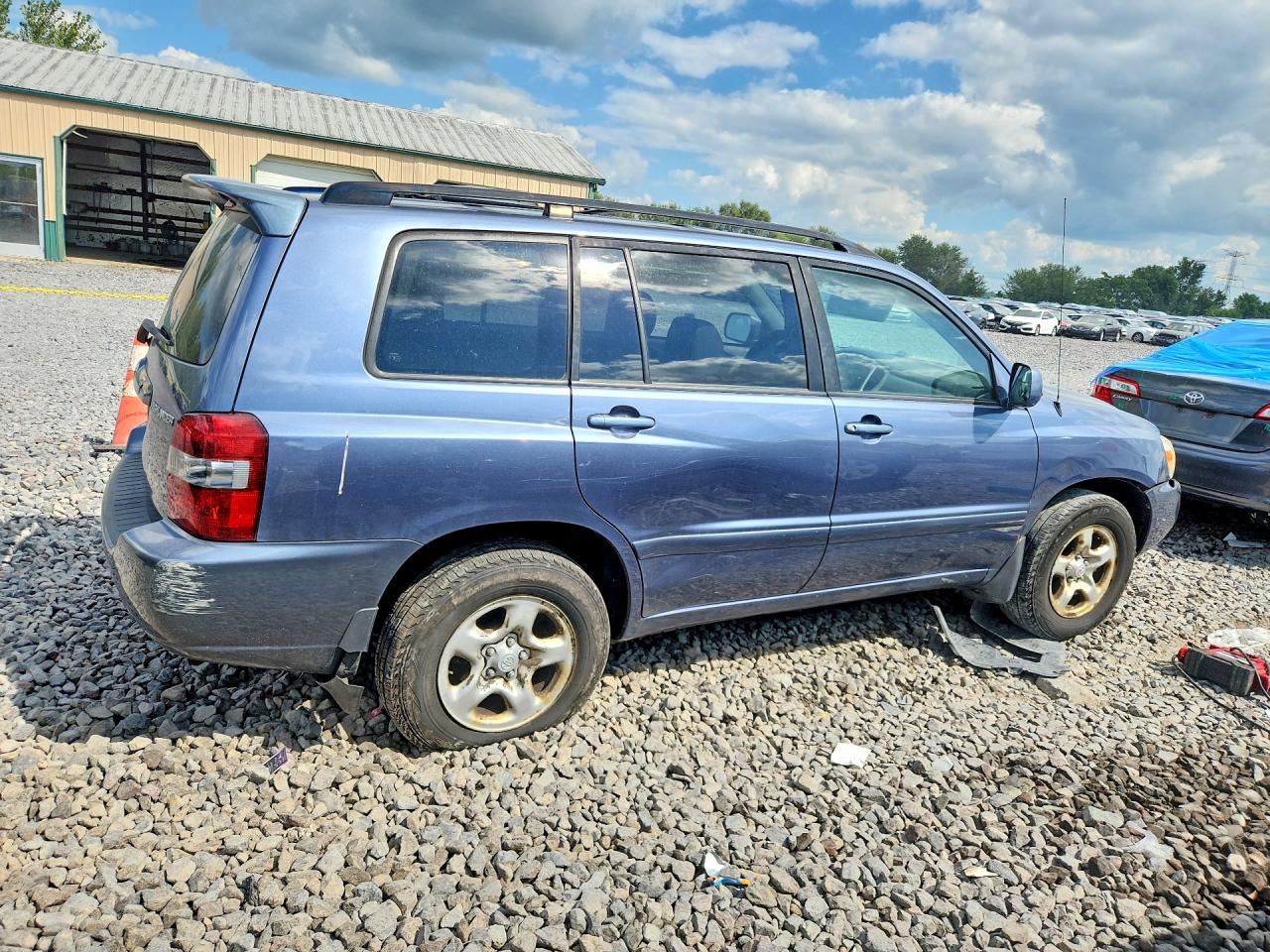 2007 Toyota Highlander Base Синий vin: JTEGD21A870165144