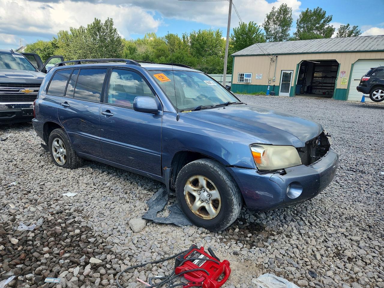 2007 Toyota Highlander Base Синий vin: JTEGD21A870165144