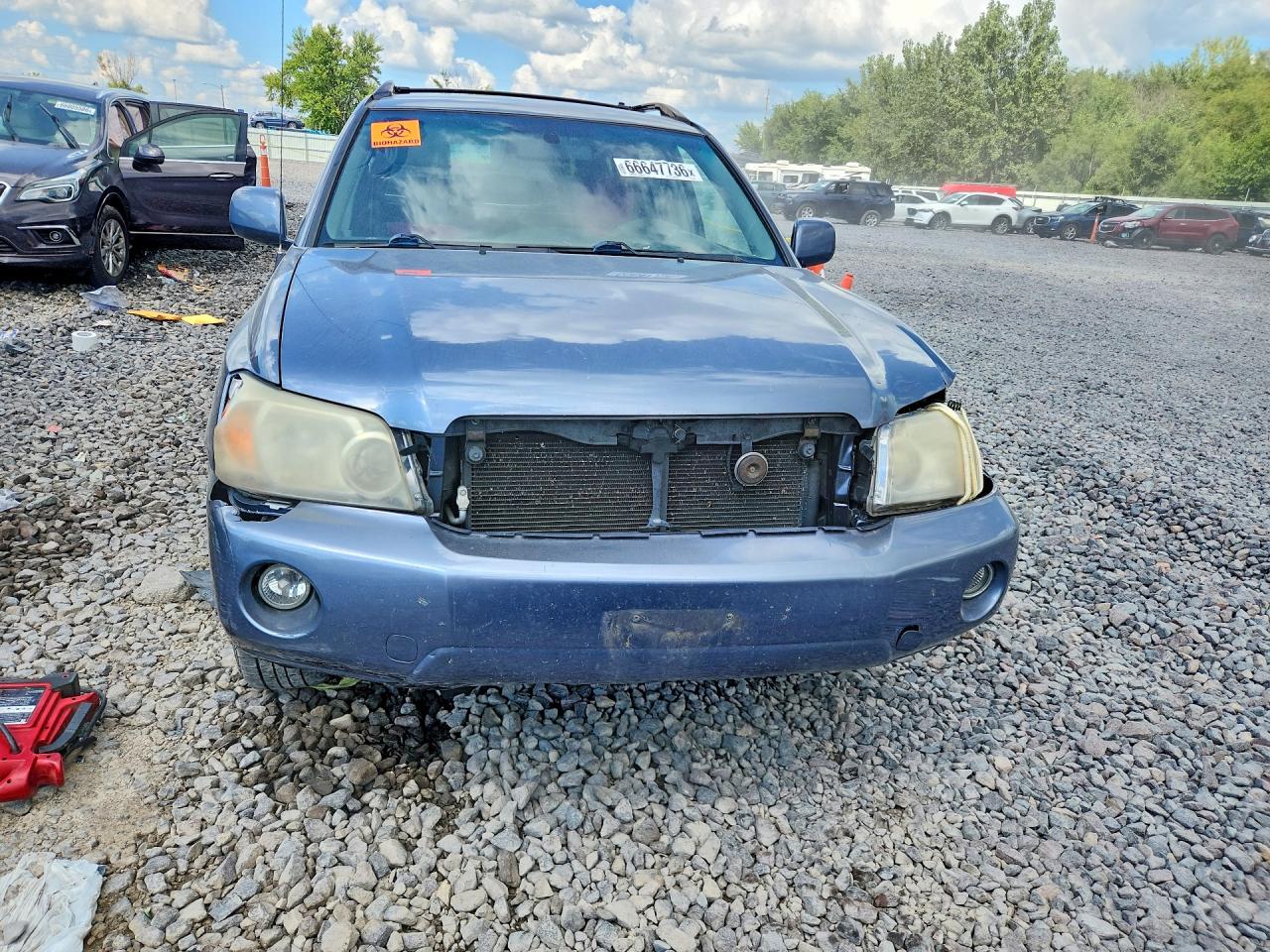 2007 Toyota Highlander Base Синий vin: JTEGD21A870165144