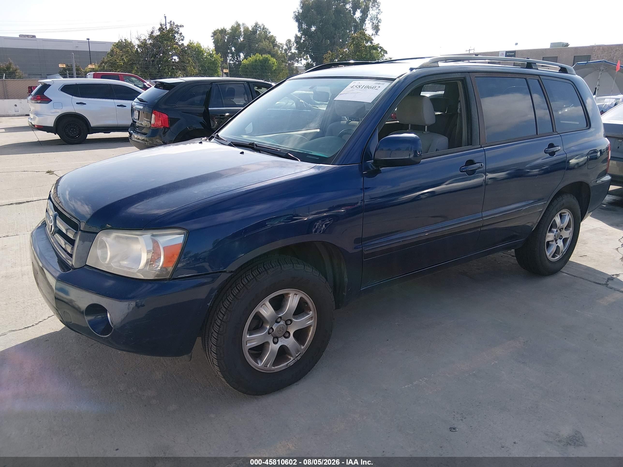 2005 Toyota Highlander   Blue vin: JTEGD21A950111610
