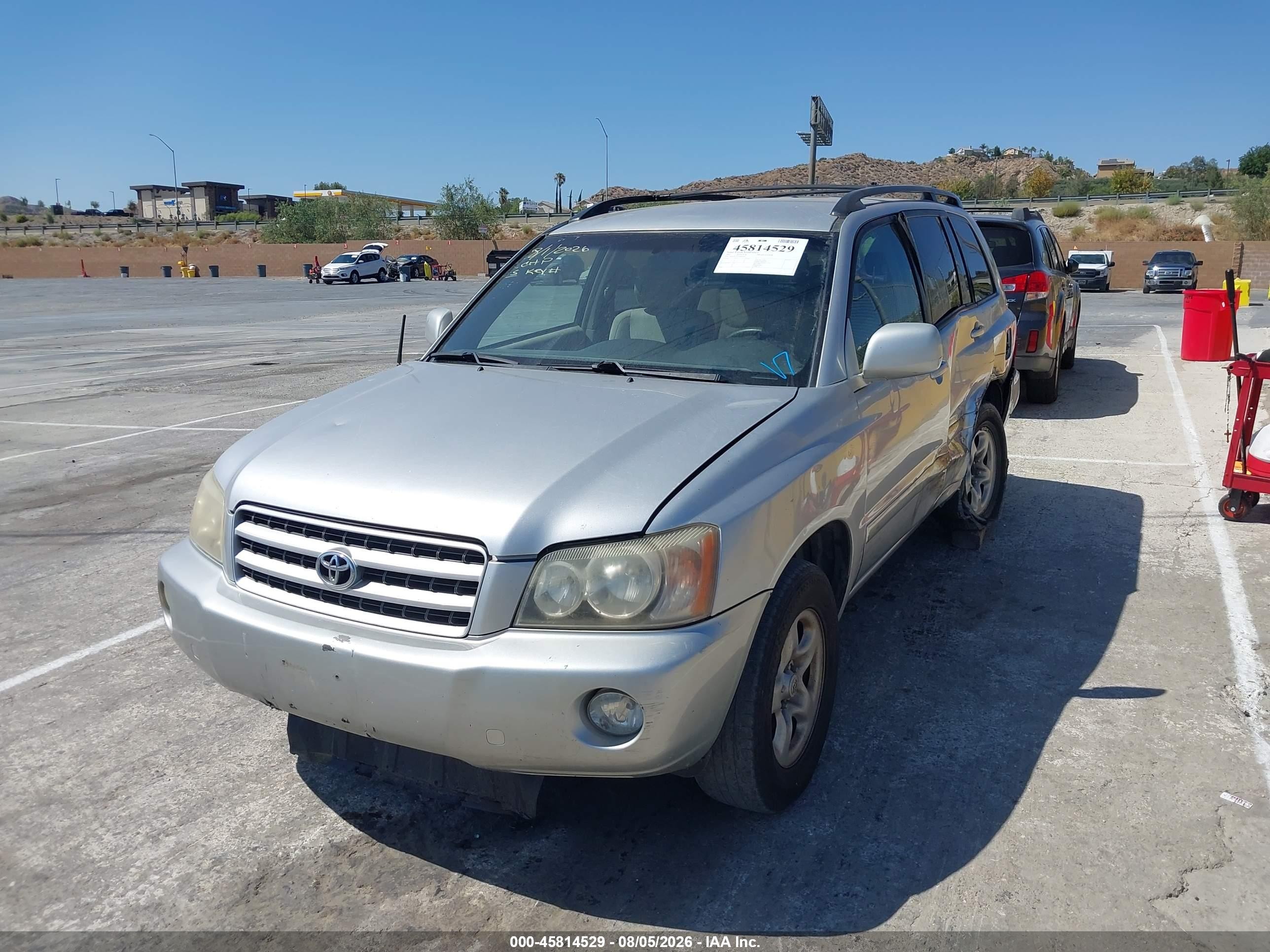 2002 Toyota Highlander   Серый vin: JTEGD21AX20041661