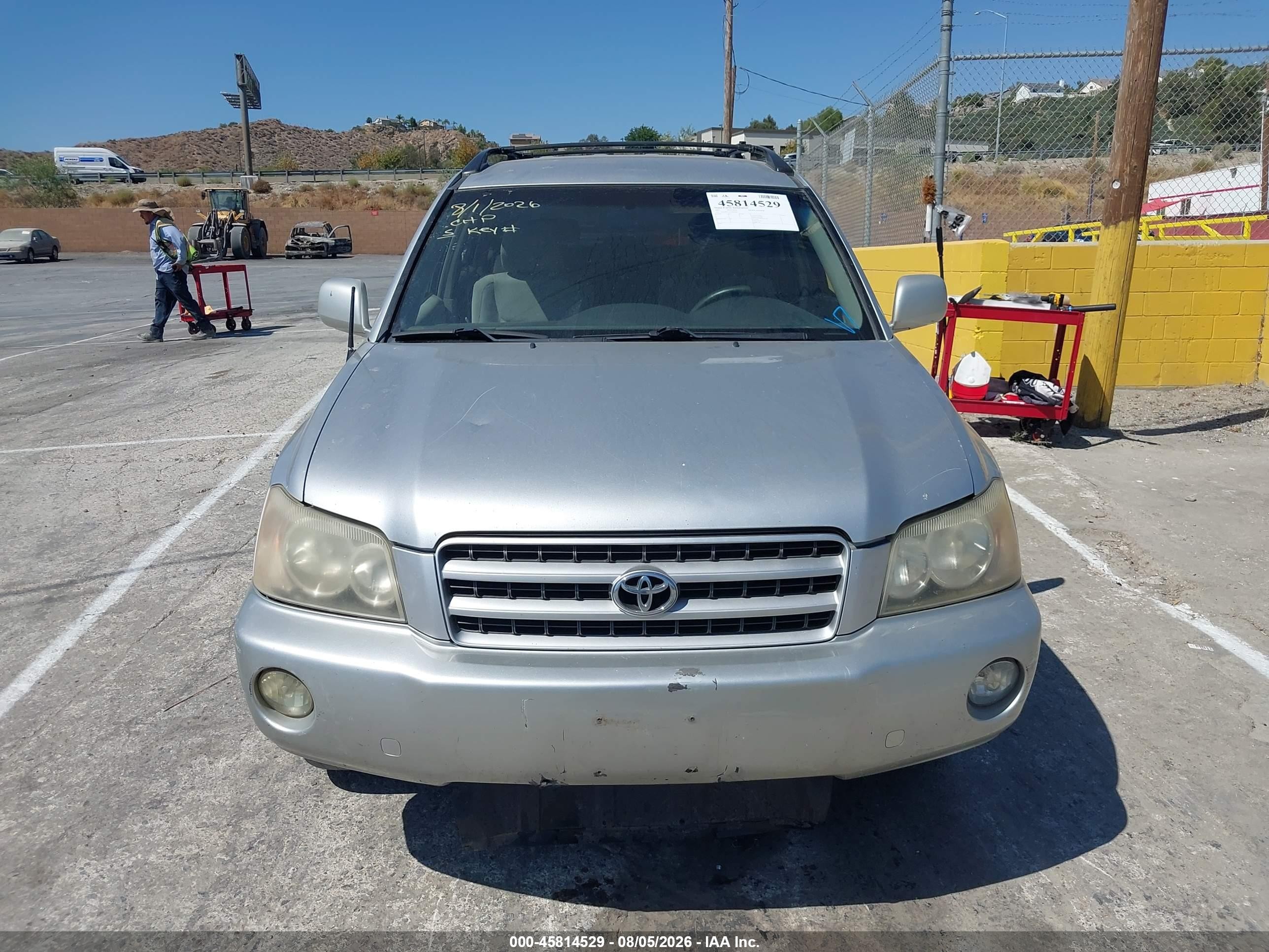 2002 Toyota Highlander   Серый vin: JTEGD21AX20041661