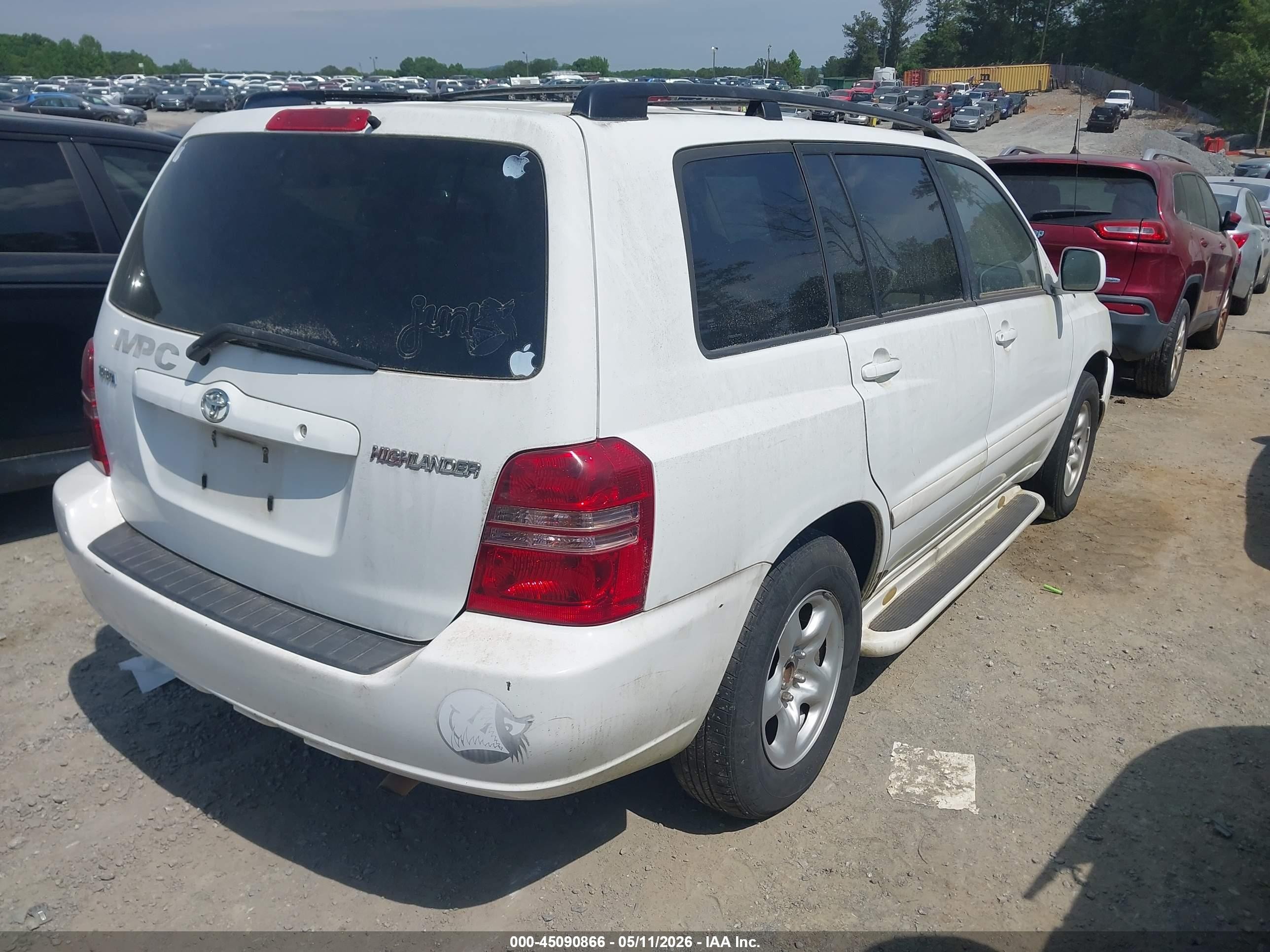 2003 Toyota Highlander Белый vin: JTEGD21AX30070157