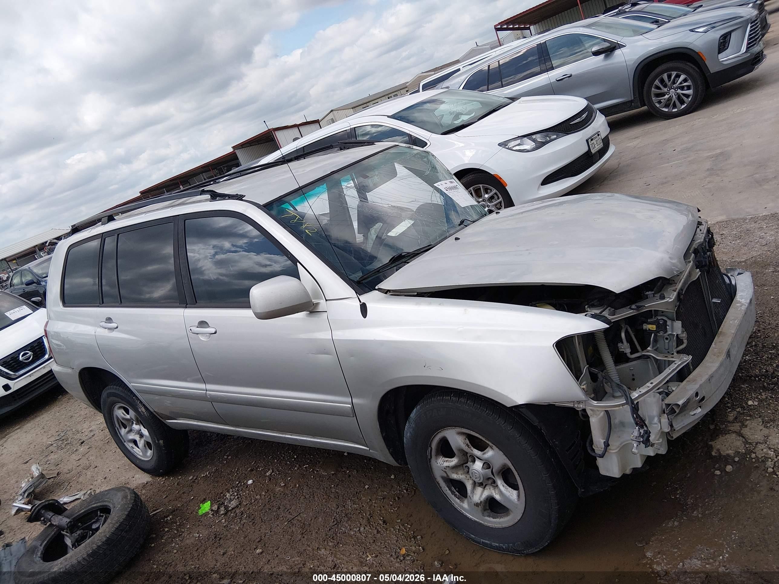 2004 Toyota Highlander   Silver vin: JTEGD21AX40087882