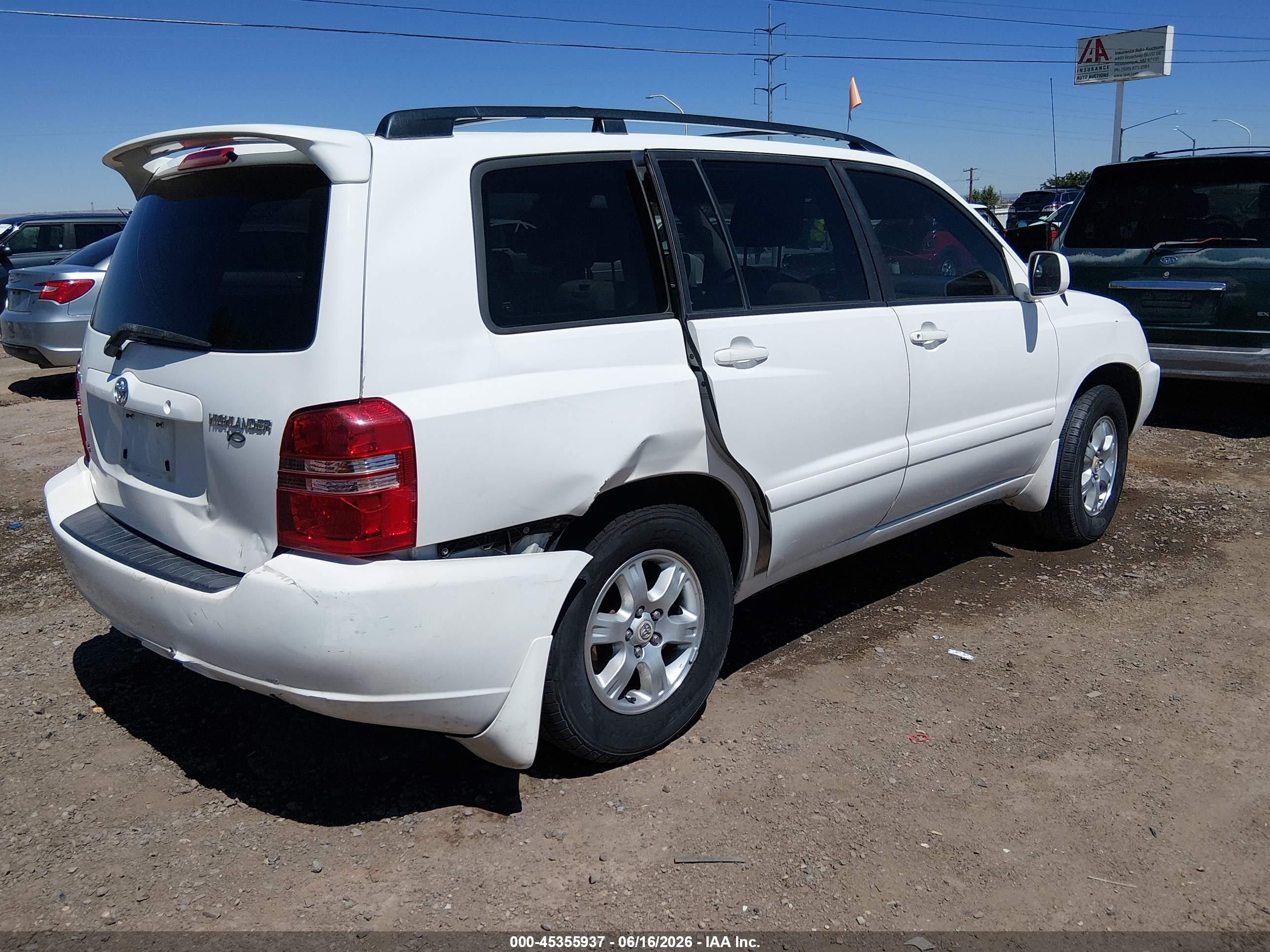 2002 Toyota Highlander V6 Белый vin: JTEGF21A020032168