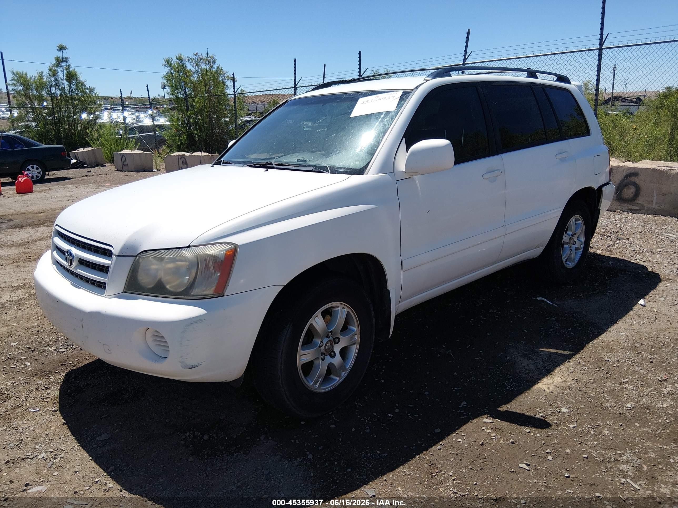 2002 Toyota Highlander V6 Белый vin: JTEGF21A020032168