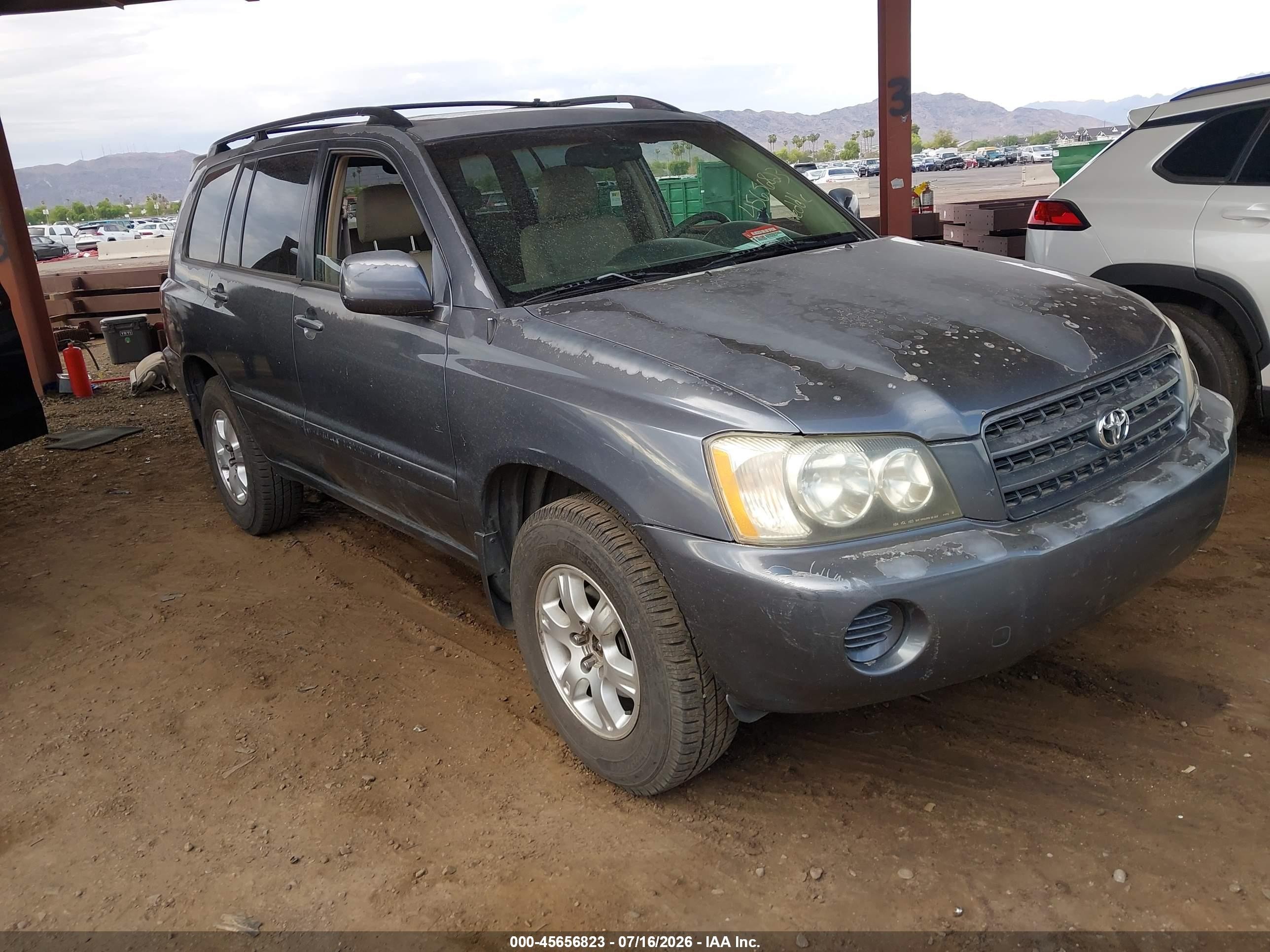 2002 Toyota Highlander V6 Gray vin: JTEGF21A020039377