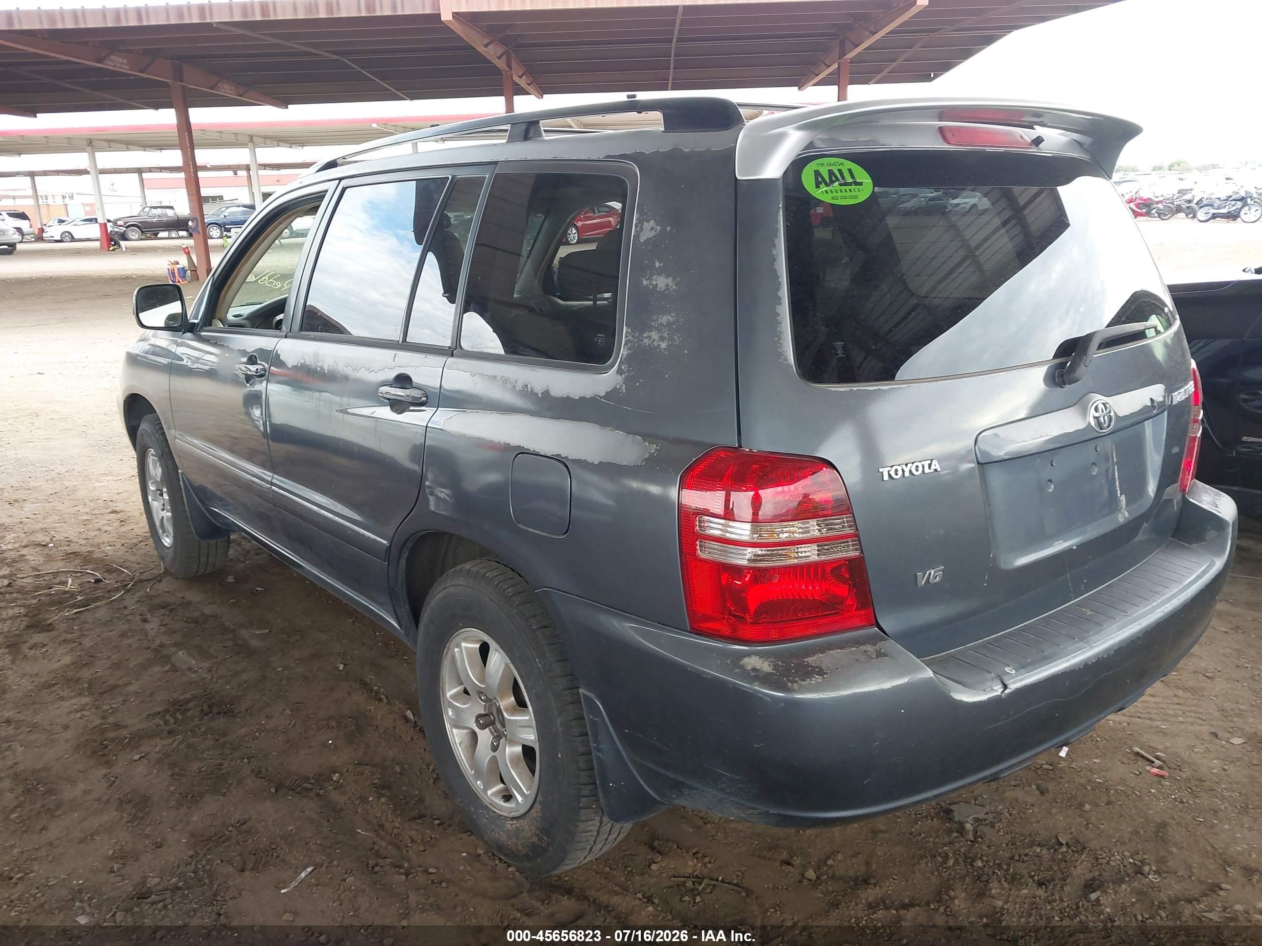 2002 Toyota Highlander V6 Gray vin: JTEGF21A020039377