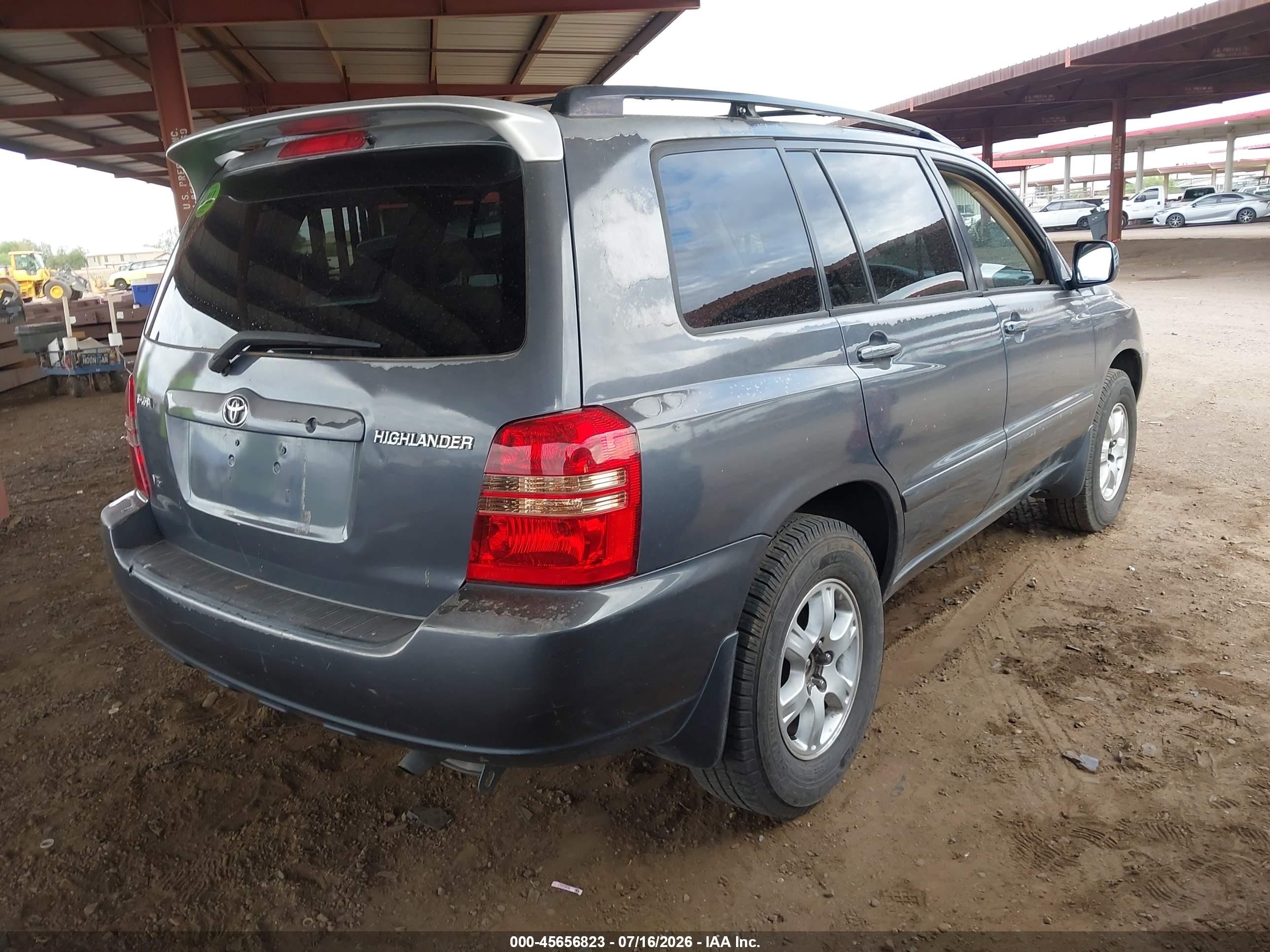 2002 Toyota Highlander V6 Gray vin: JTEGF21A020039377