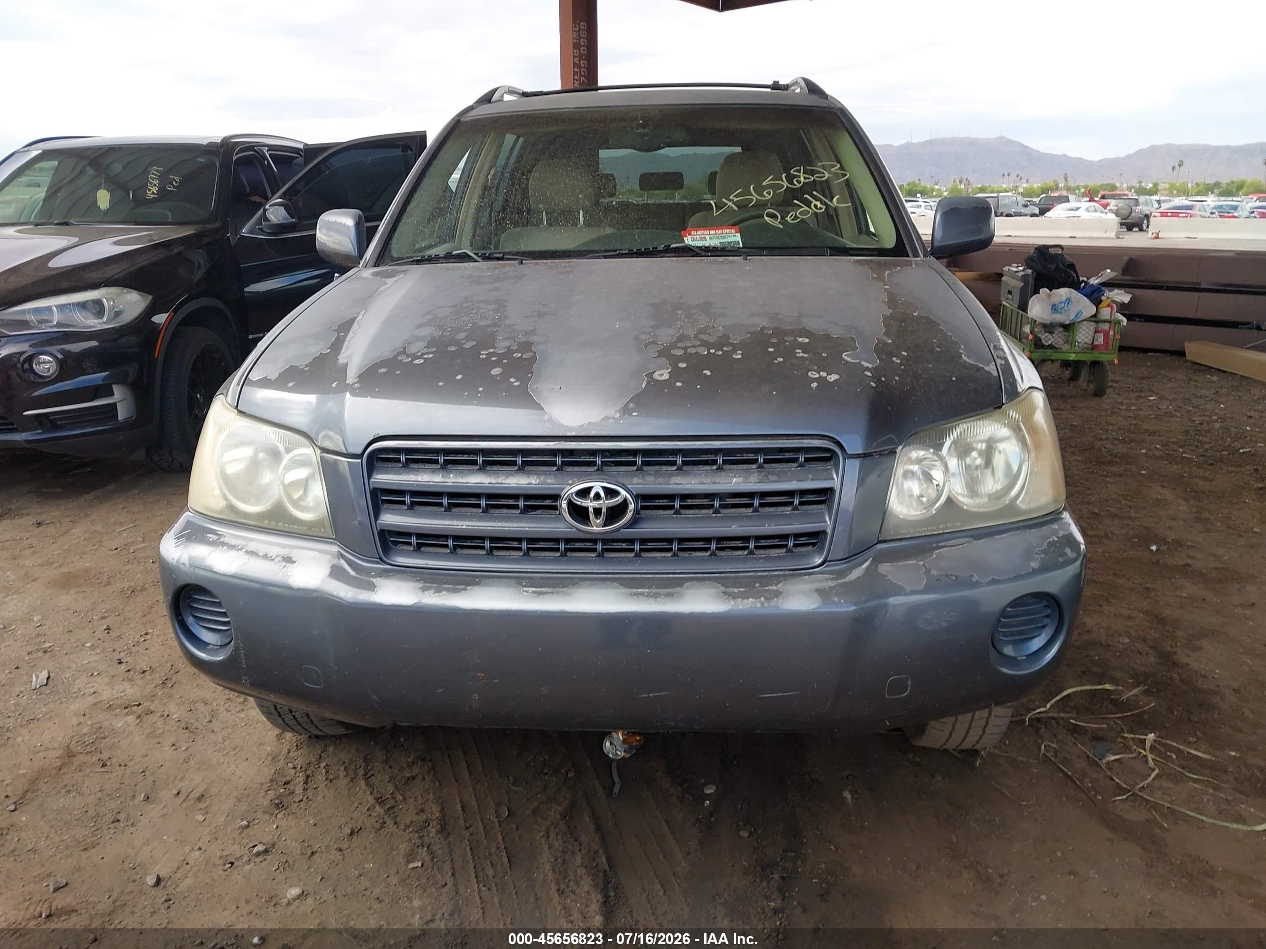 2002 Toyota Highlander V6 Gray vin: JTEGF21A020039377