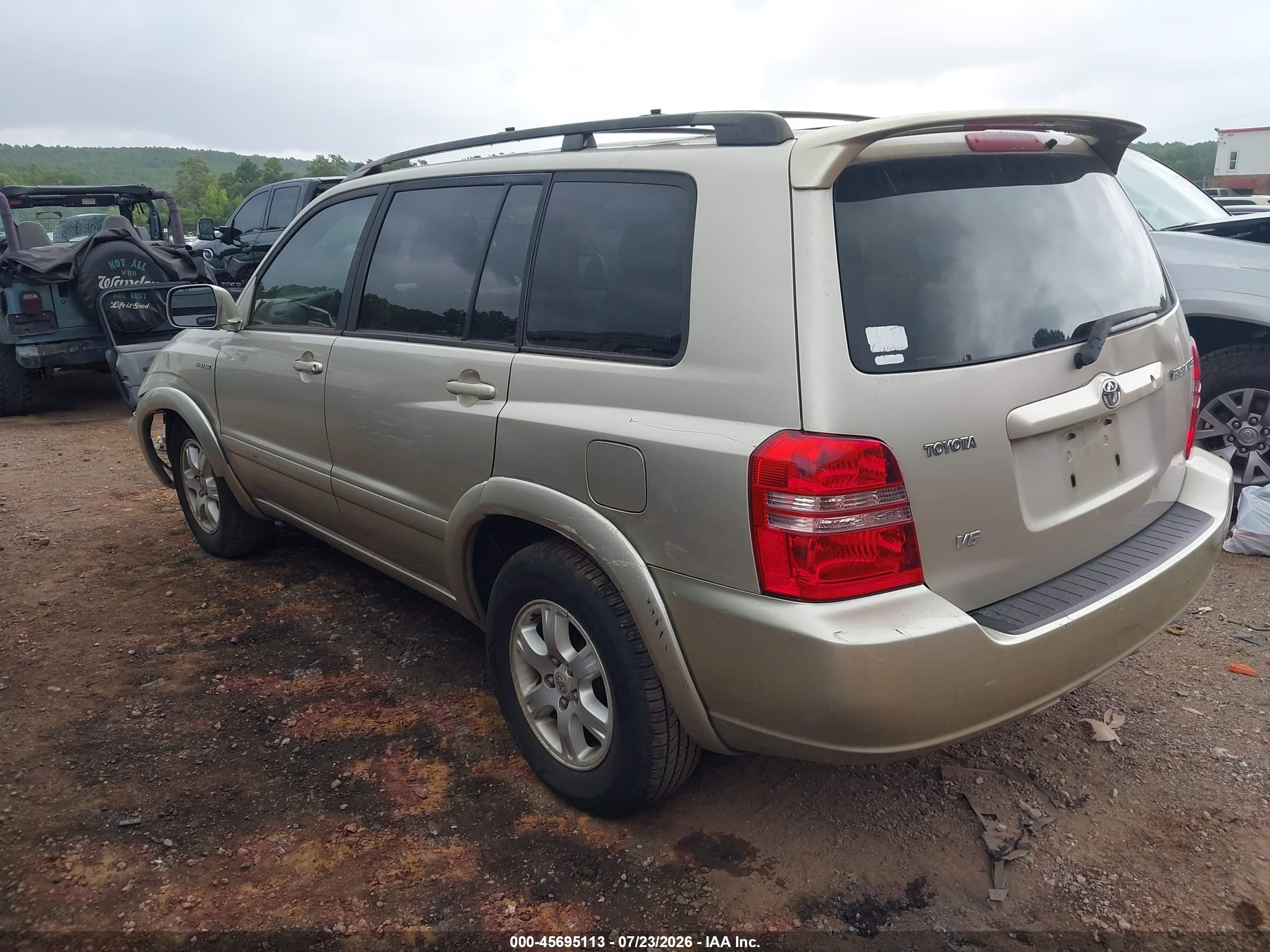 2002 Toyota Highlander Limited V6 Gold vin: JTEGF21A020063100