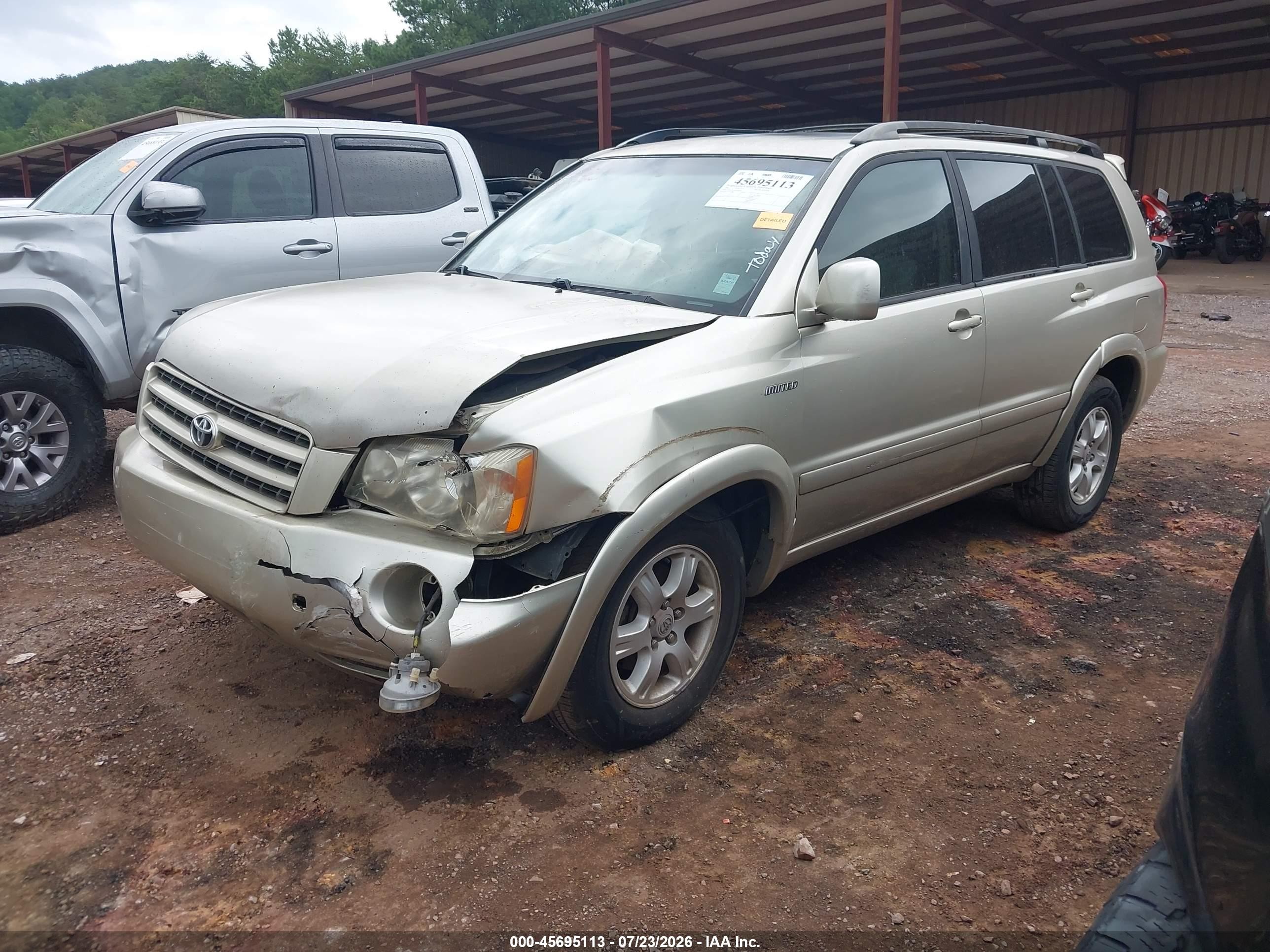 2002 Toyota Highlander Limited V6 Gold vin: JTEGF21A020063100