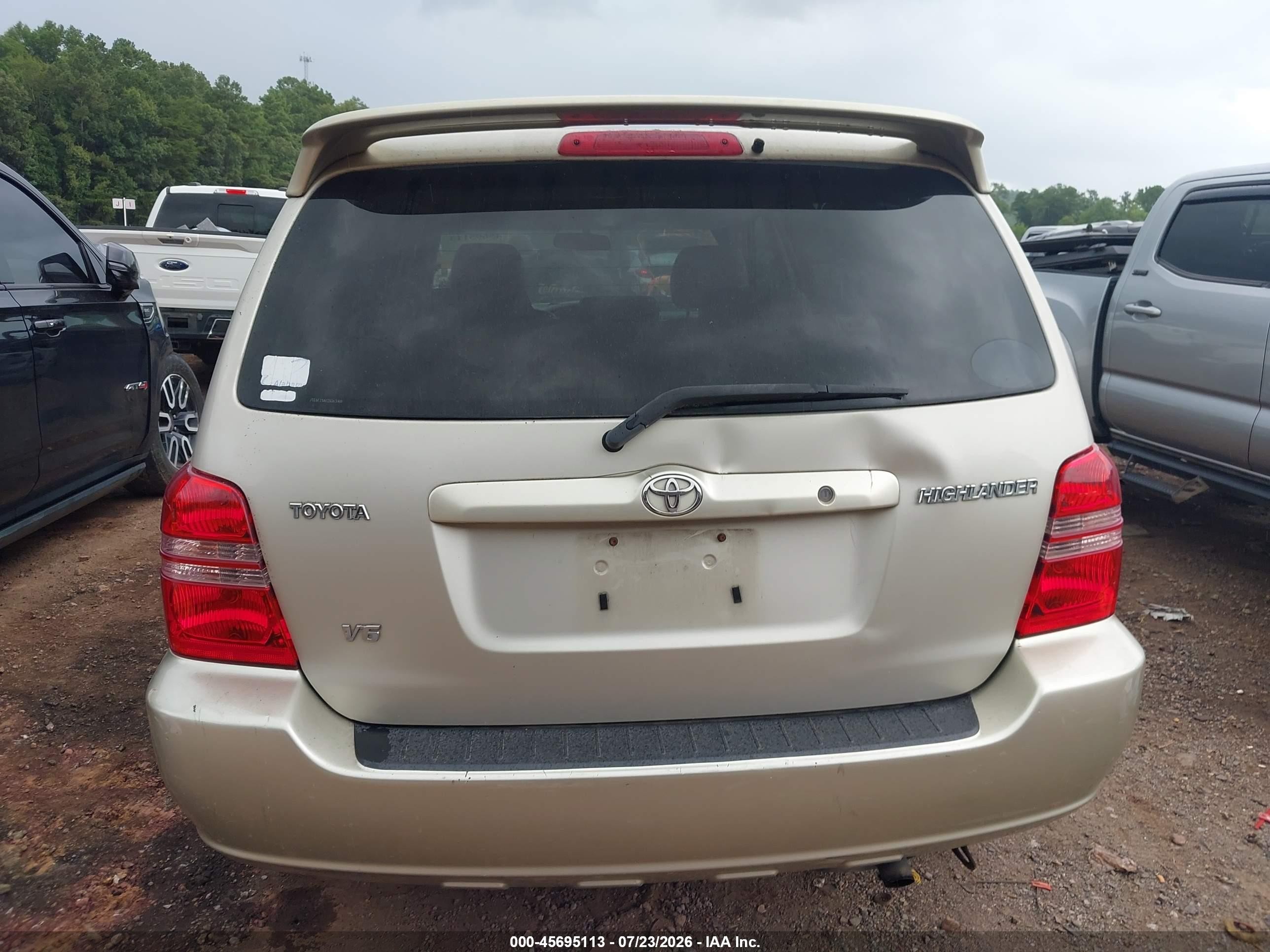 2002 Toyota Highlander Limited V6 Gold vin: JTEGF21A020063100