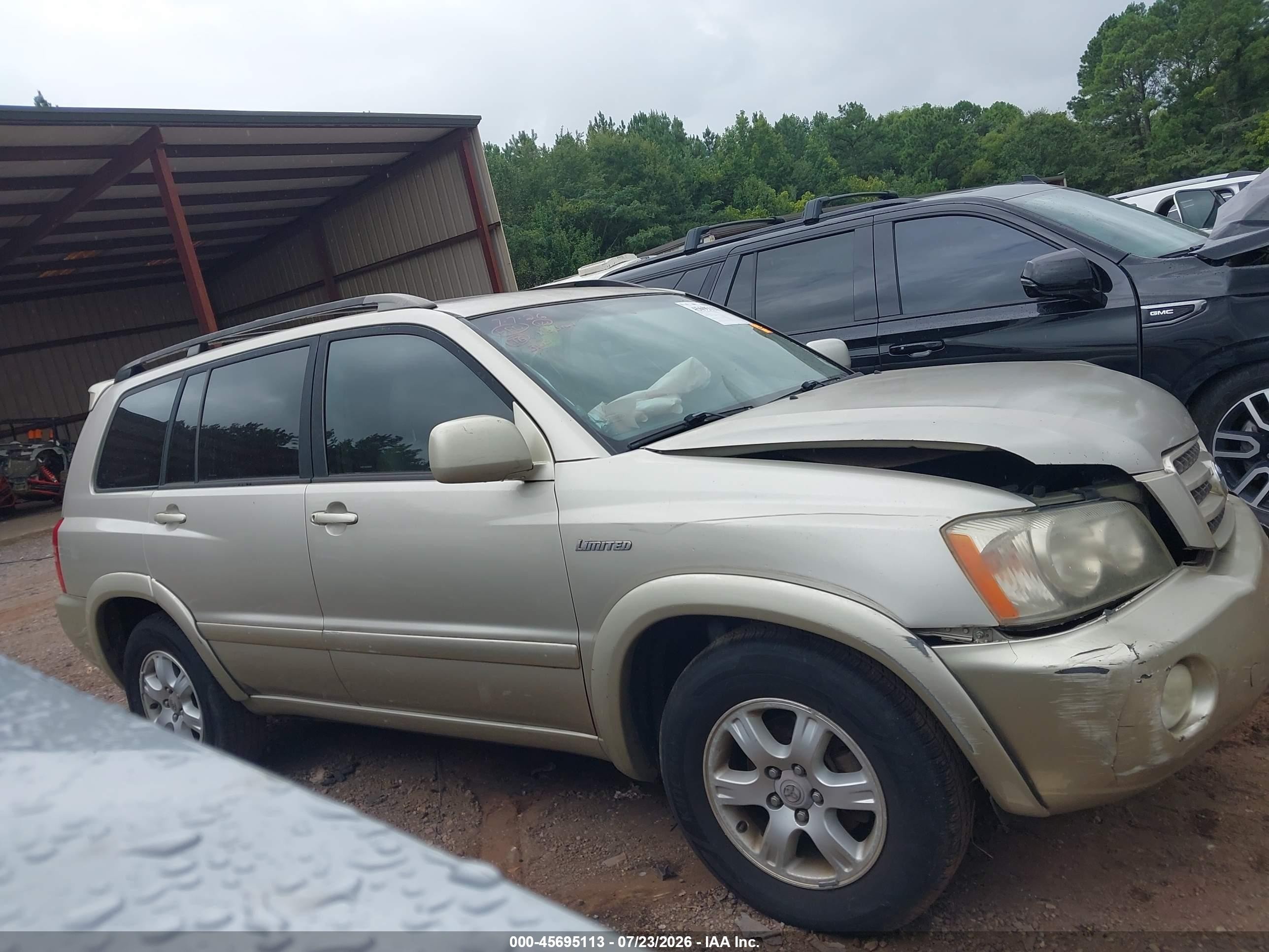 2002 Toyota Highlander Limited V6 Gold vin: JTEGF21A020063100