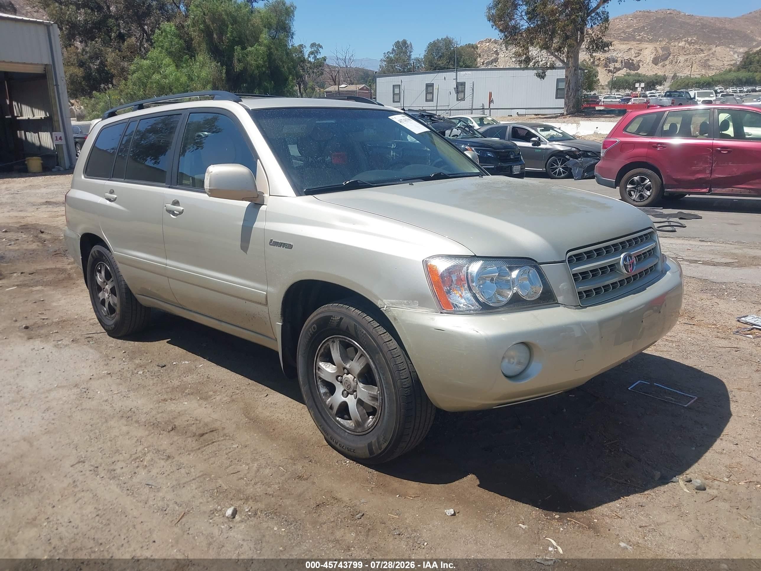 2002 Toyota Highlander Limited V6 Silver vin: JTEGF21A020068300