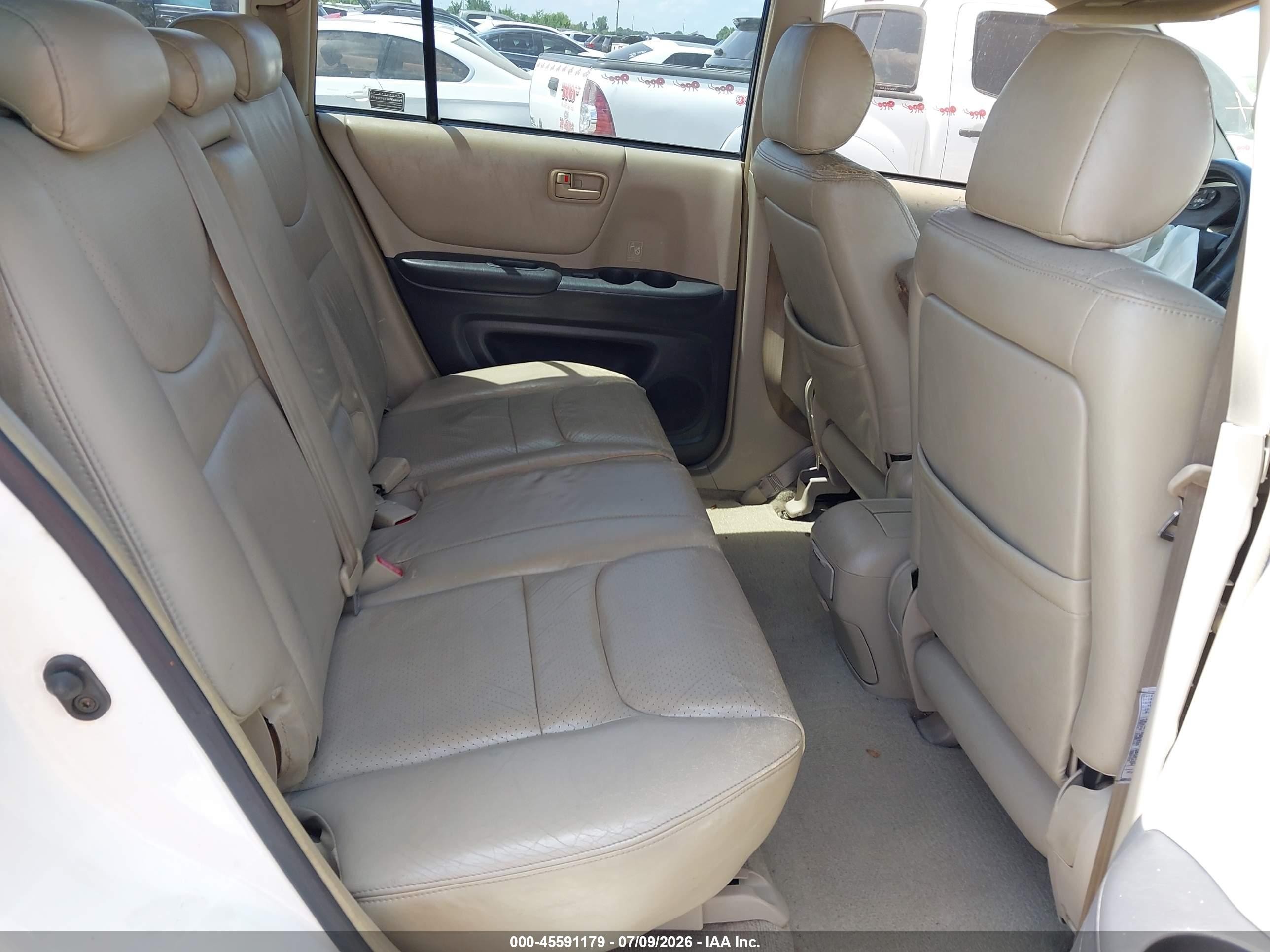 2003 Toyota Highlander V6 White vin: JTEGF21A030074969
